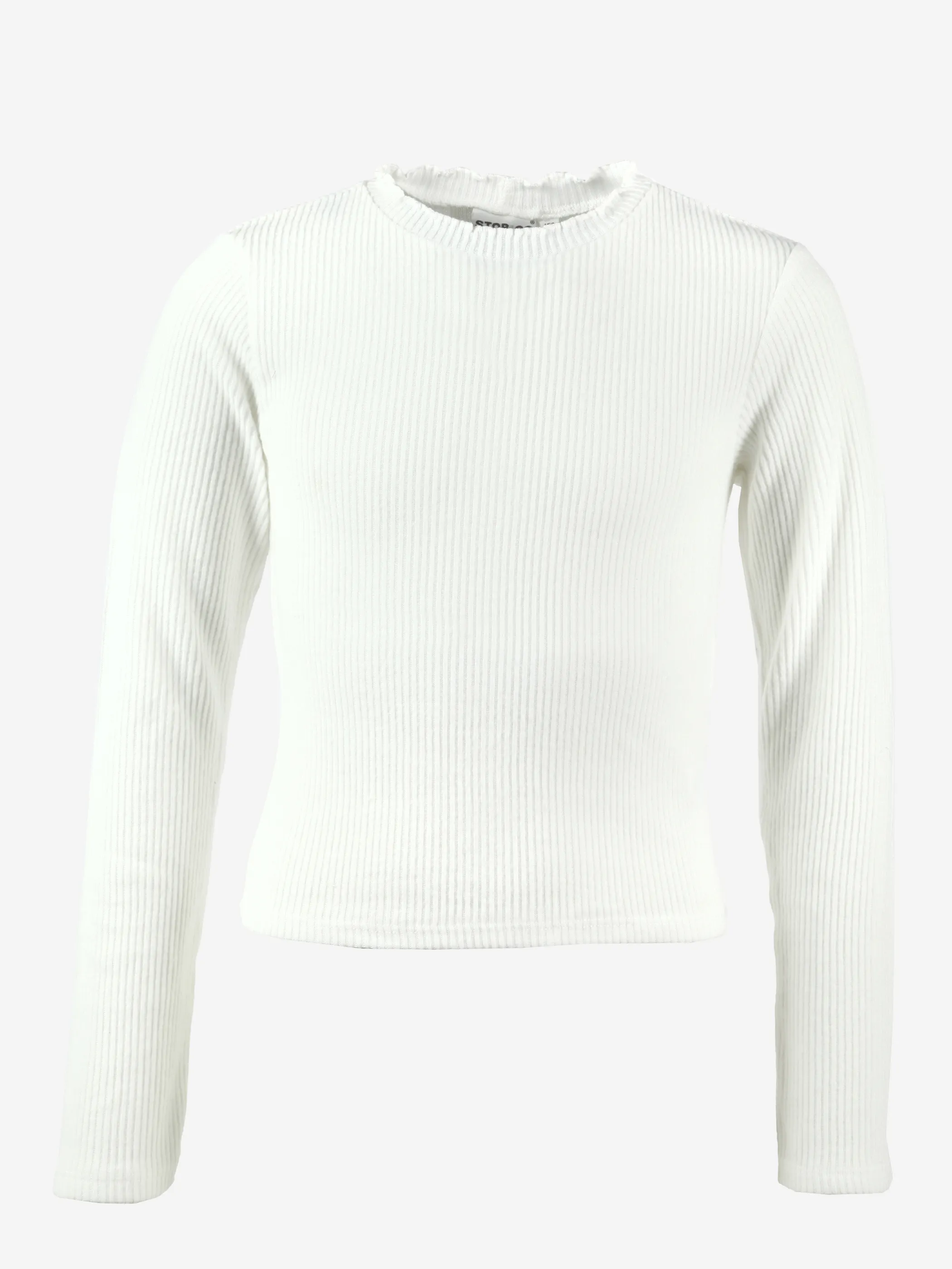 Stop + Go JM Ripp-Crop Top Longsleeve in offwhite Weiß 900302 OFF WHITE 1