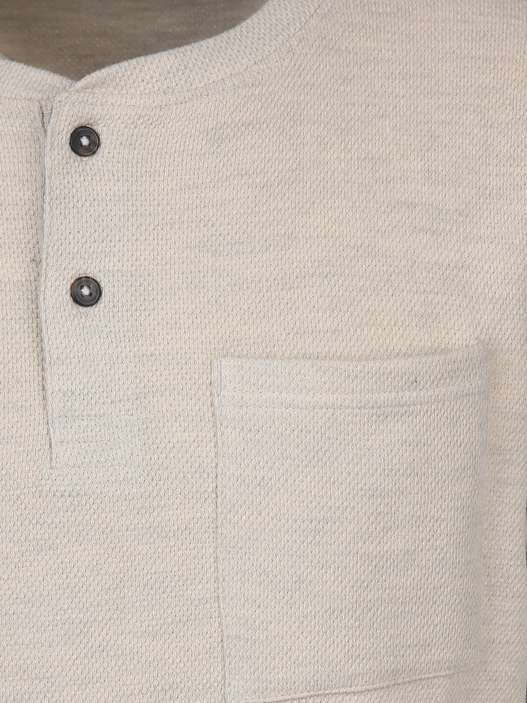 Tom Tailor 1043411 structured henley Beige 898815 36281 3