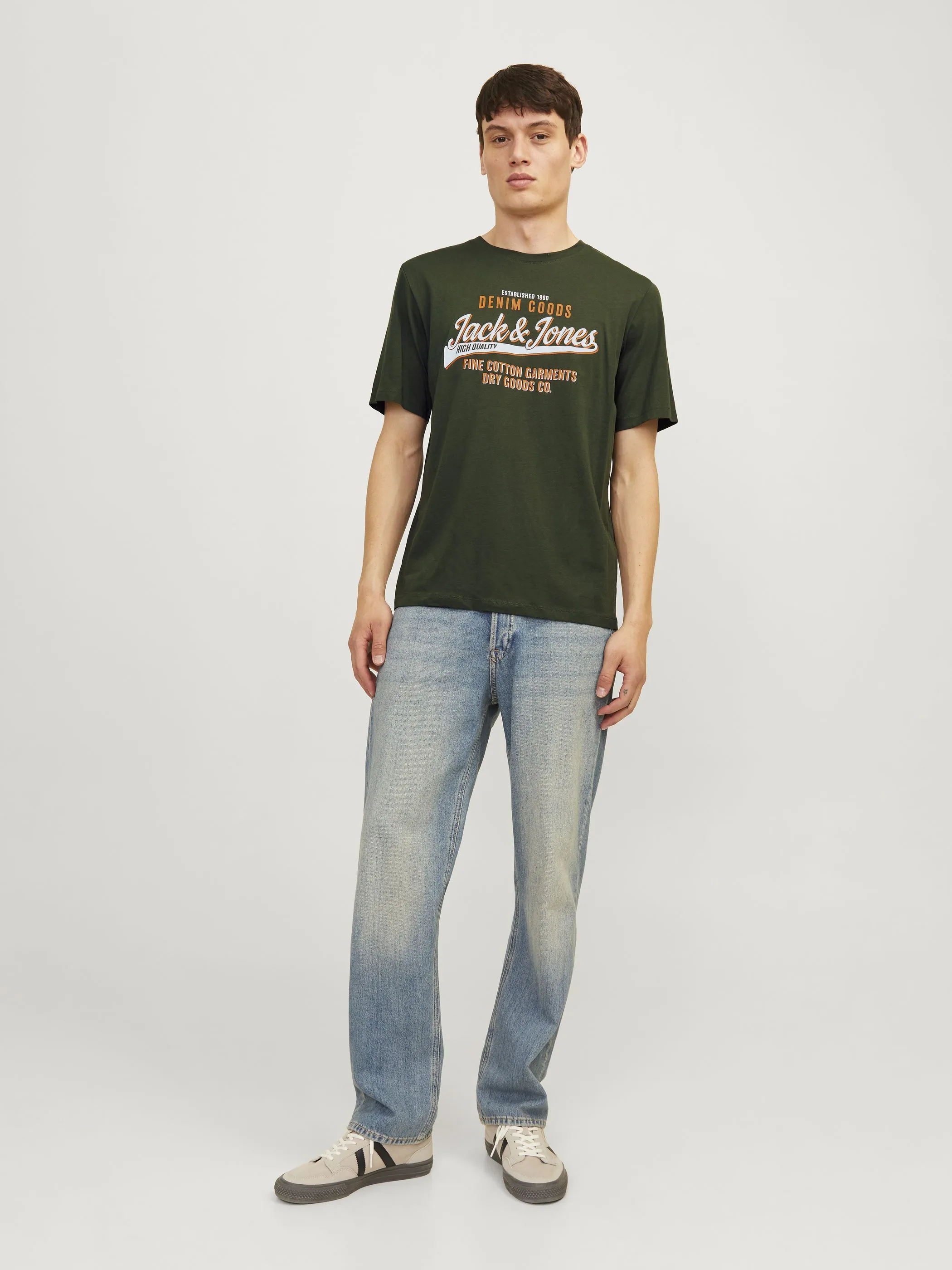 Jack Jones 12254862 JJELOGO TEE SS O-NECK Grün 895764 176344 4