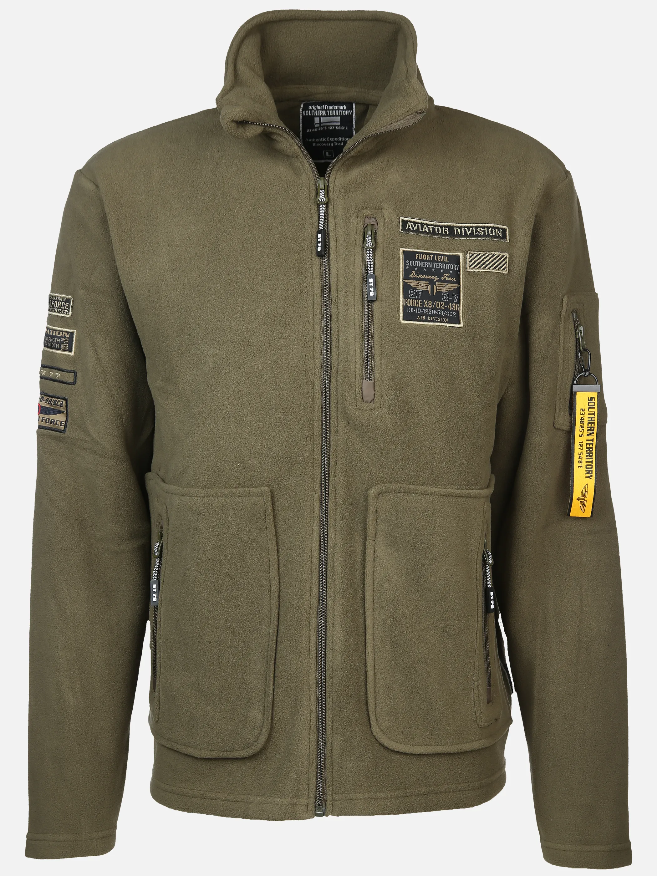 Southern Territory He. Fleecejacke Badges Oliv 900227 OLIVE 1