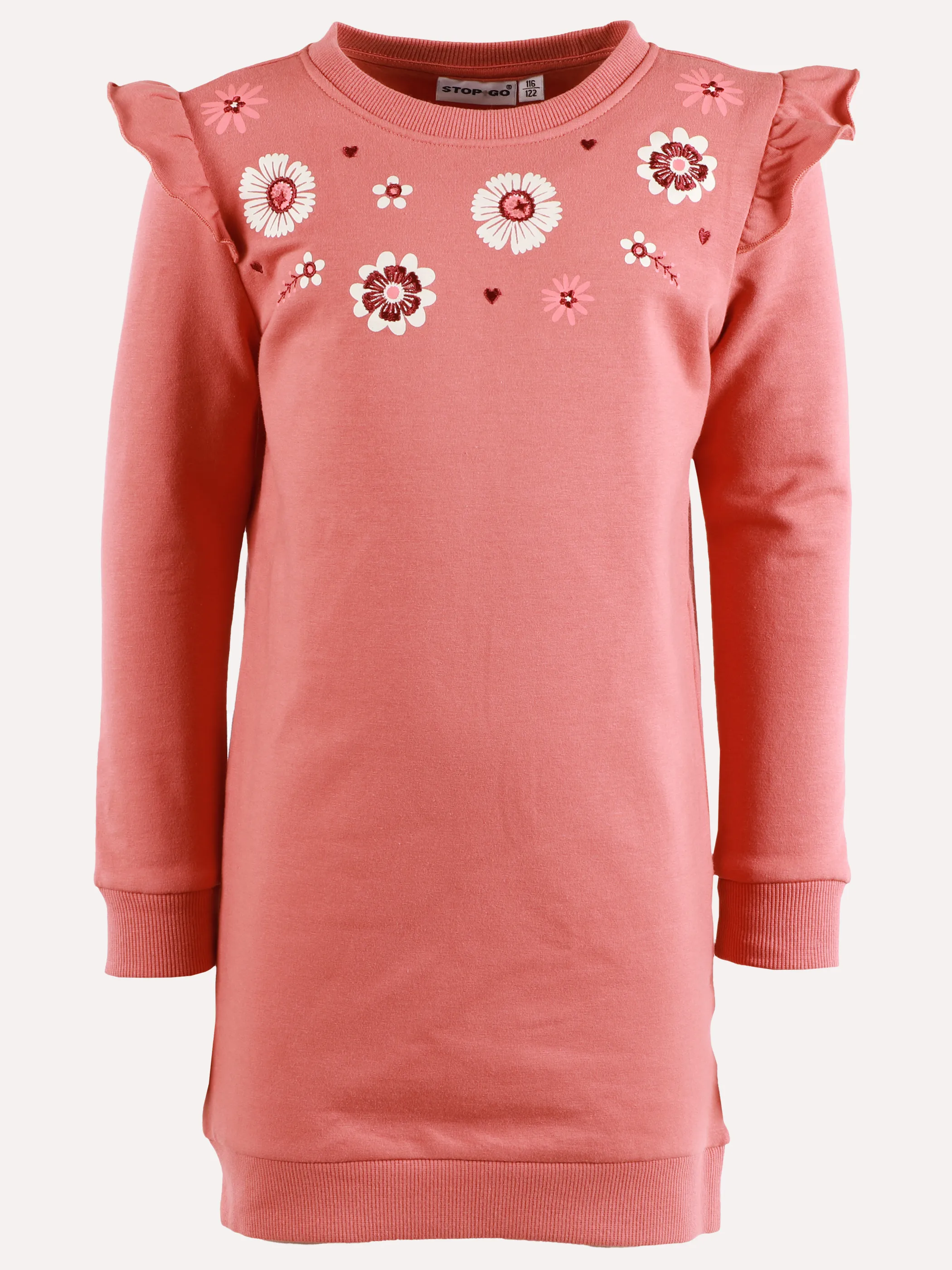 Stop + Go KM Sweatkleid mit Blumen Stickerei in rot braun Braun 898737 ROT 1