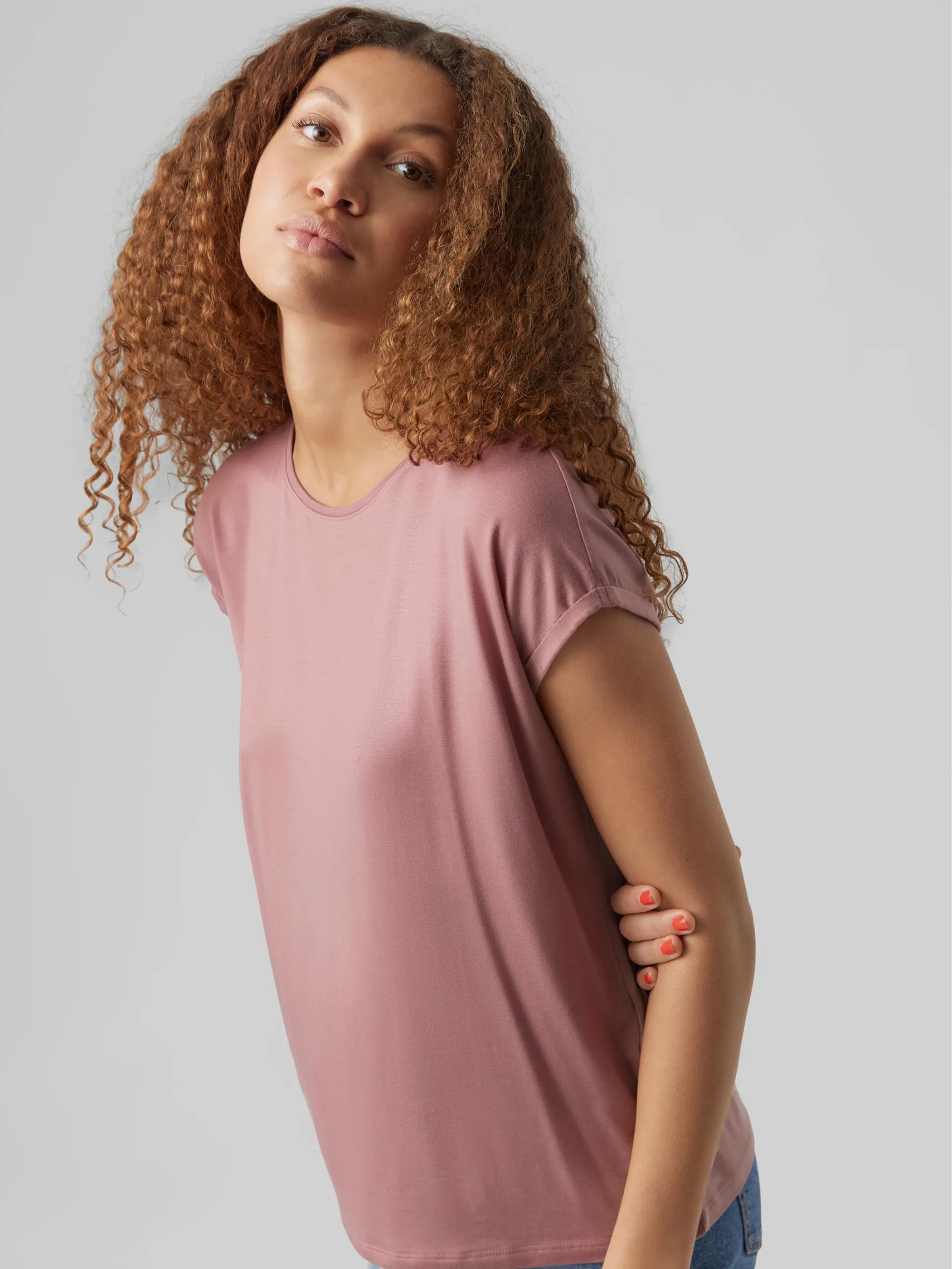 Vero Moda 10284468 VMAVA PLAIN SS TOP GA Rosa 873829 198665 3