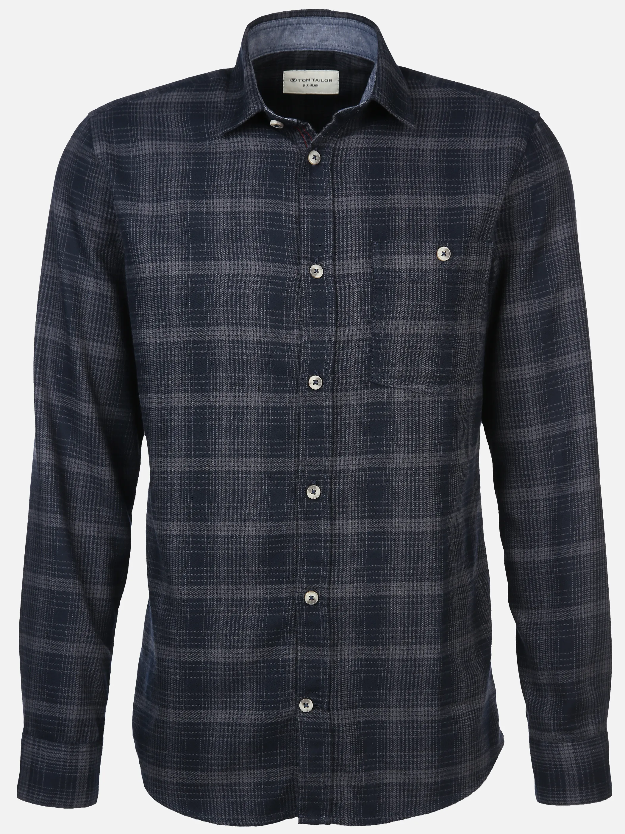 Tom Tailor 1042660 tonal checked shirt Marine 898818 36006 1