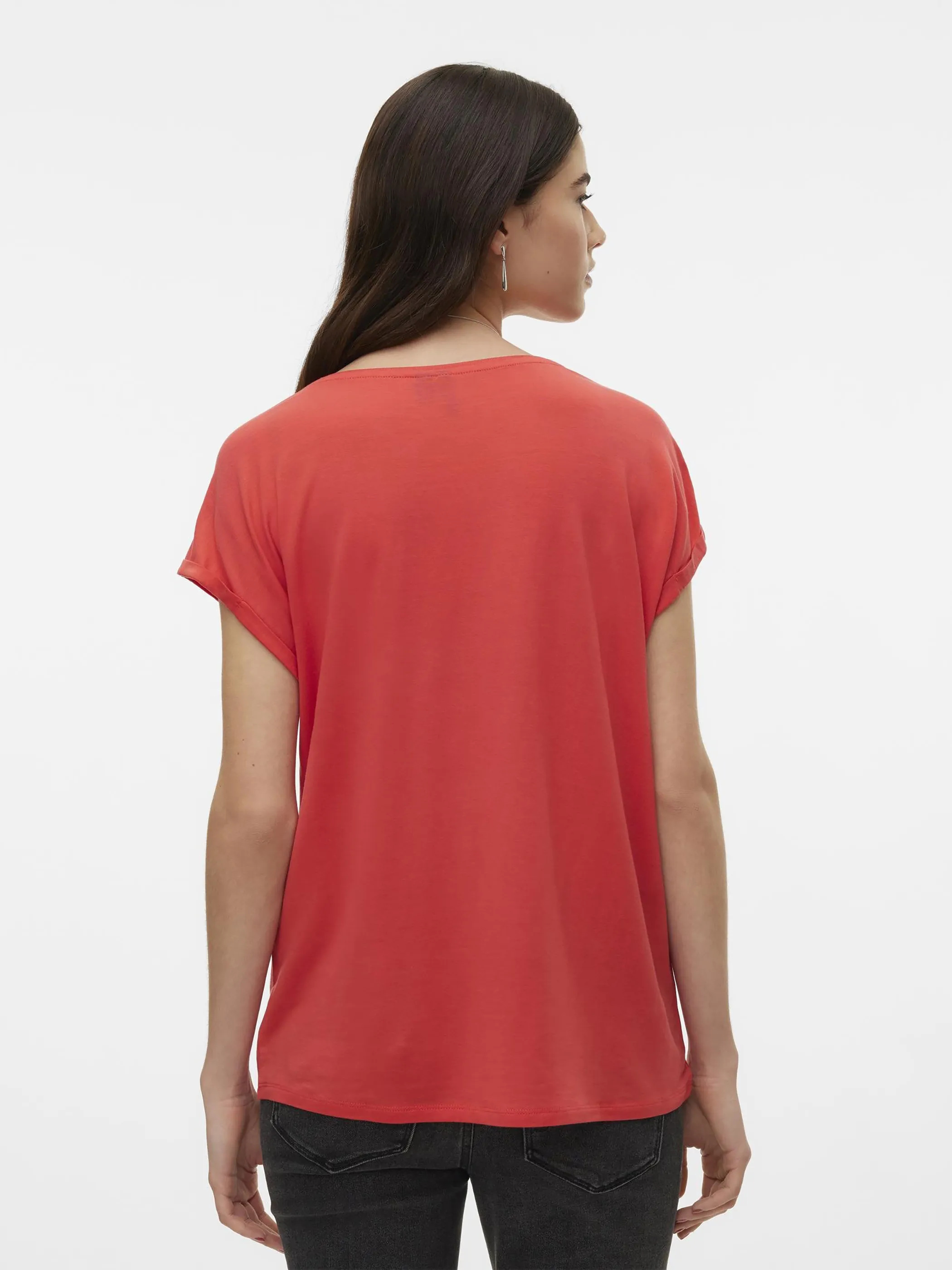 Vero Moda 10284468 VMAVA PLAIN SS TOP GA Rot 873829 175644 2