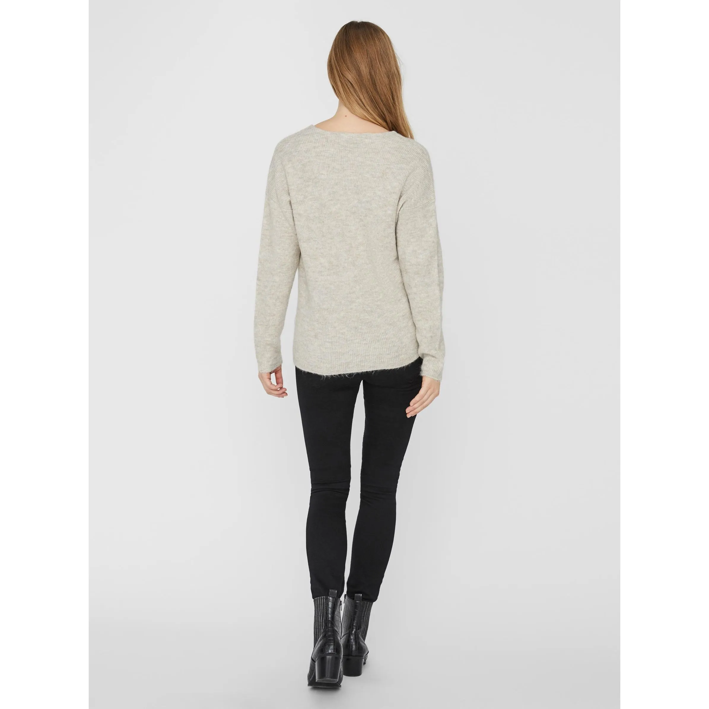 Vero Moda 10233357 VMCREWLEFILE LS V-NEC Weiß 842583 222913001 2