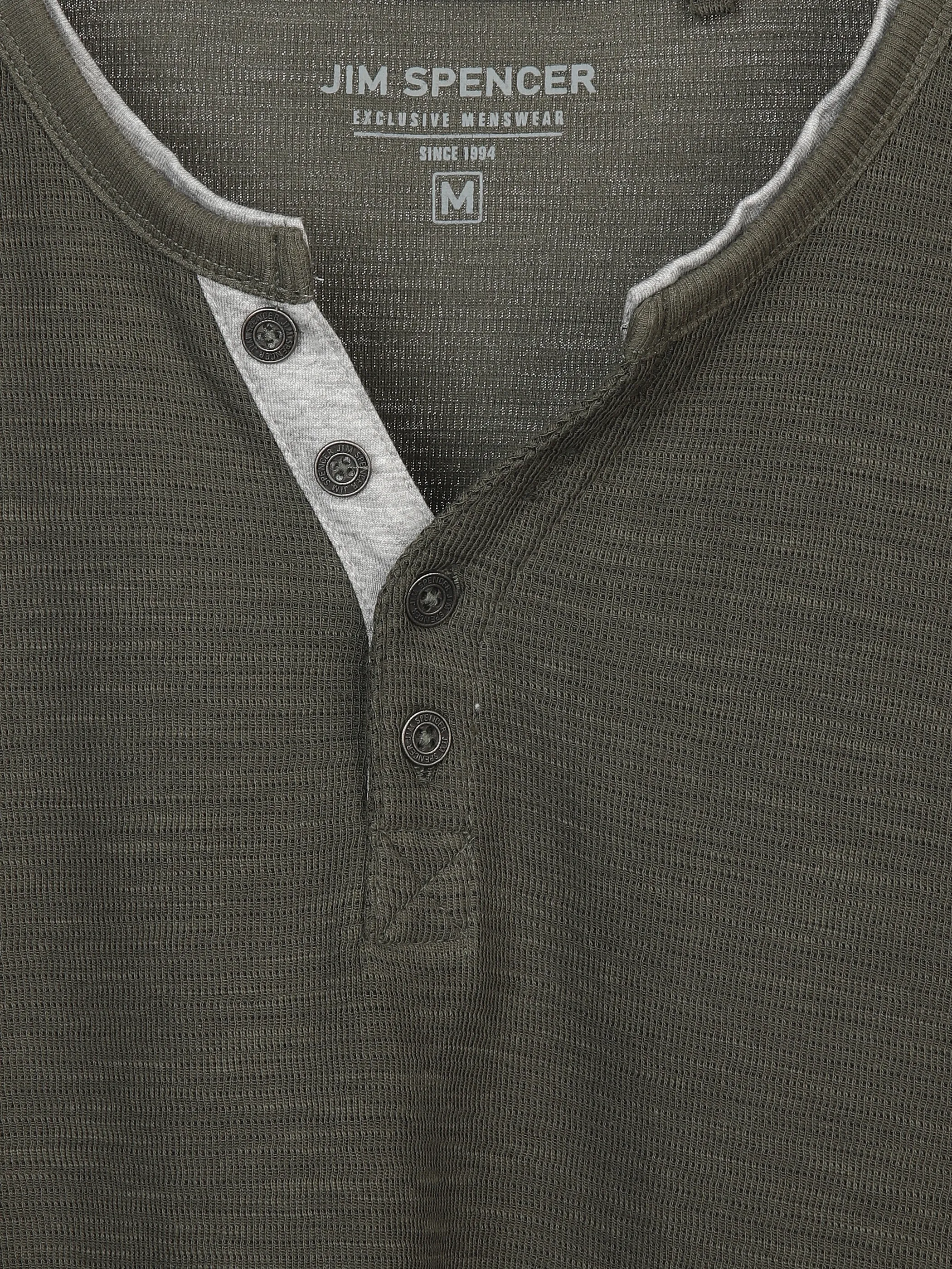 Jim Spencer He. Henleyshirt 1/1 Arm space Oliv 898399 OLIVE 3