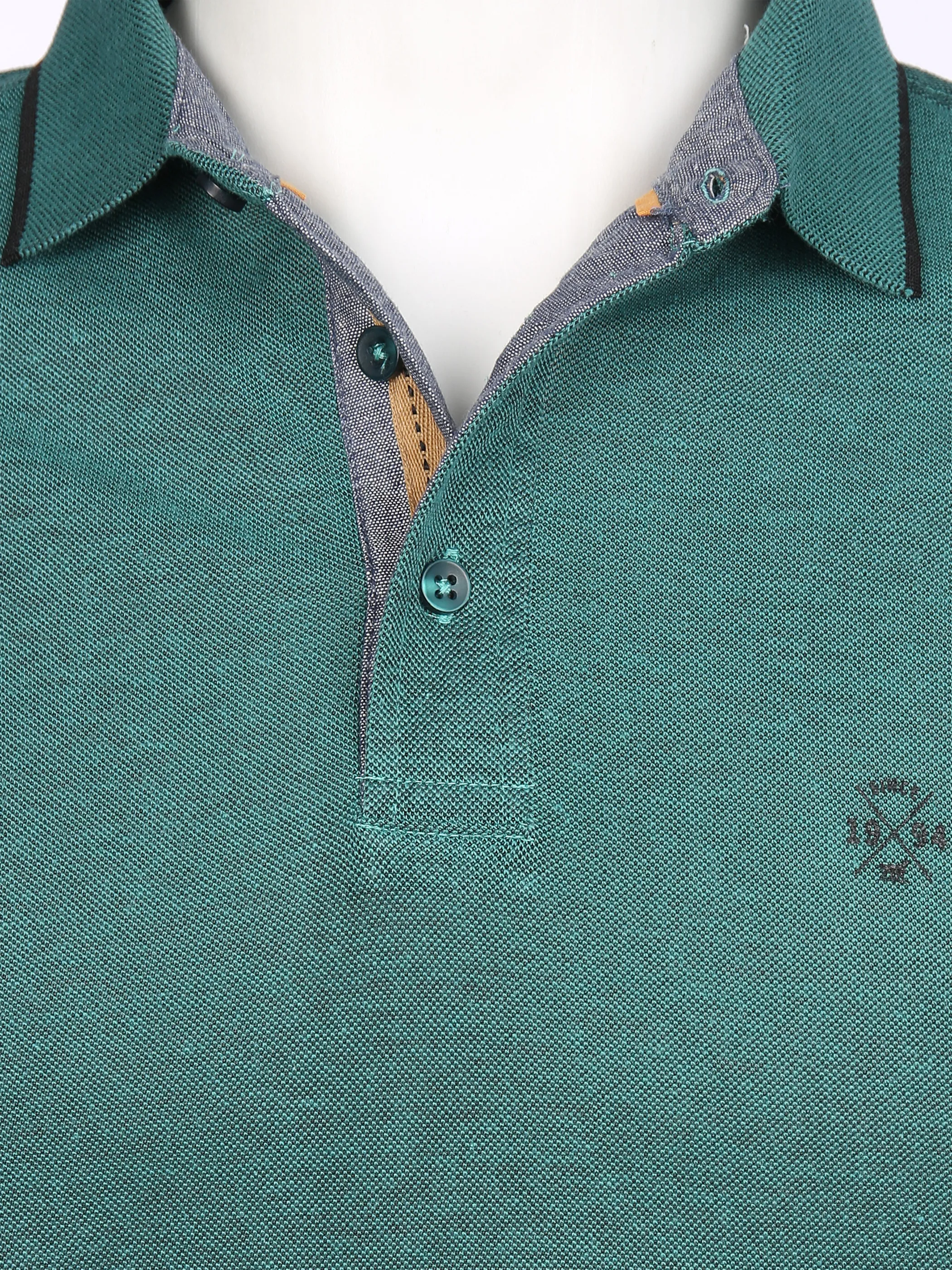 Jim Spencer He. Poloshirt 1/1 Arm meliert Grün 857079 DK GREEN 3