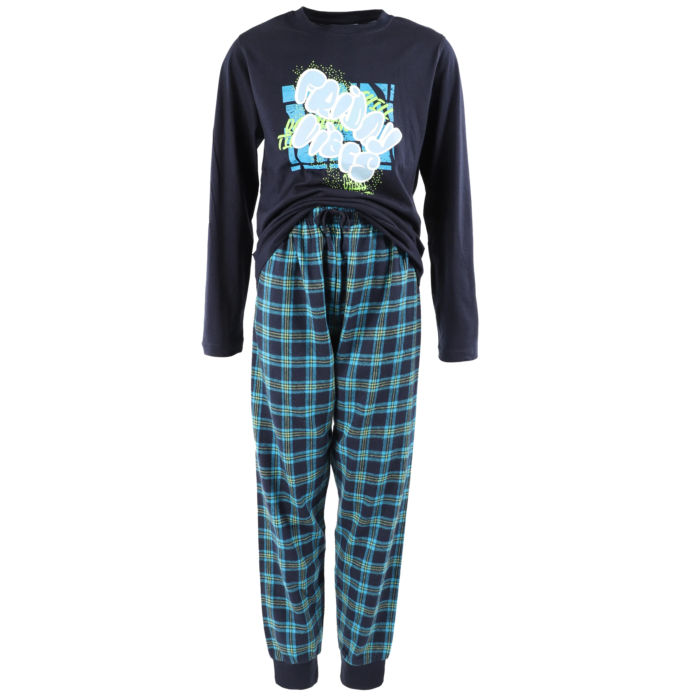 Stop + Go JJ Pyjama lang Grafitti Hose F Blau 881318 NAVY 3