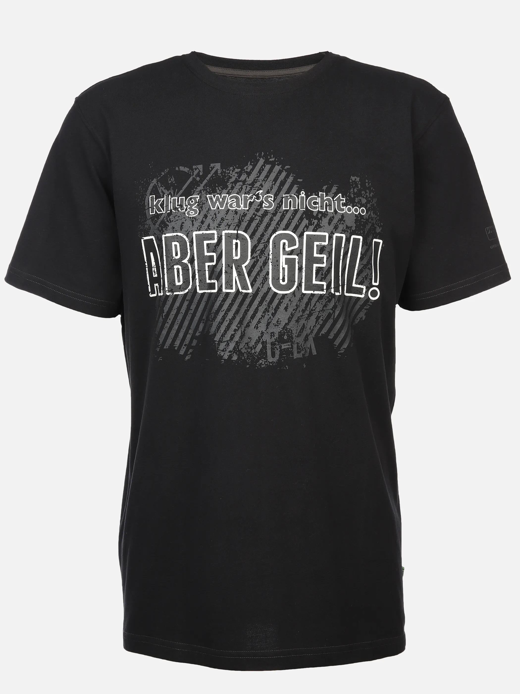 Worker He. T-Shirt 1/2 Arm Sprüche Schwarz 899545 BLACK 1