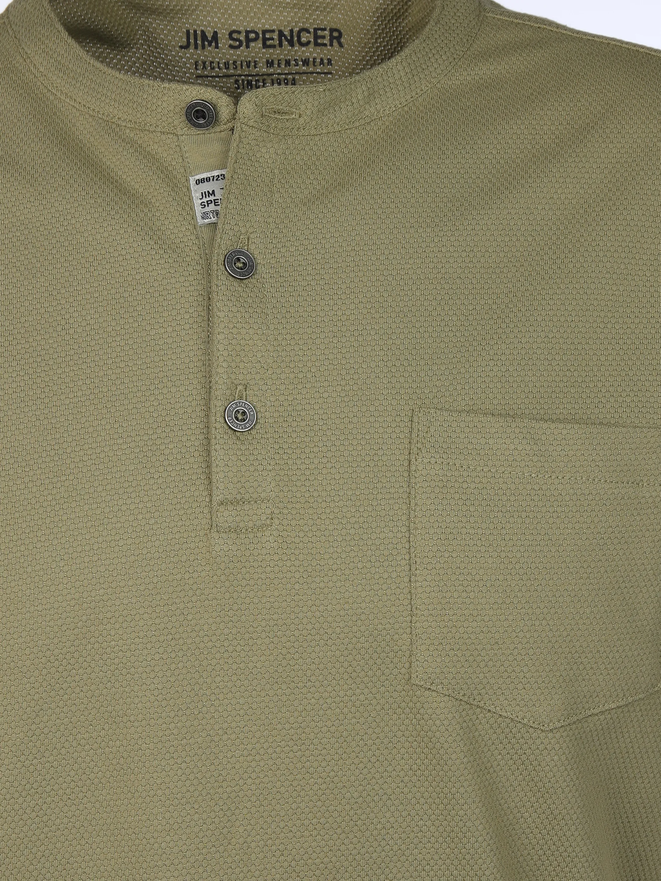 Jim Spencer He. Henleyshirt 1/2 Arm waffle Oliv 906753 OLIVE 3