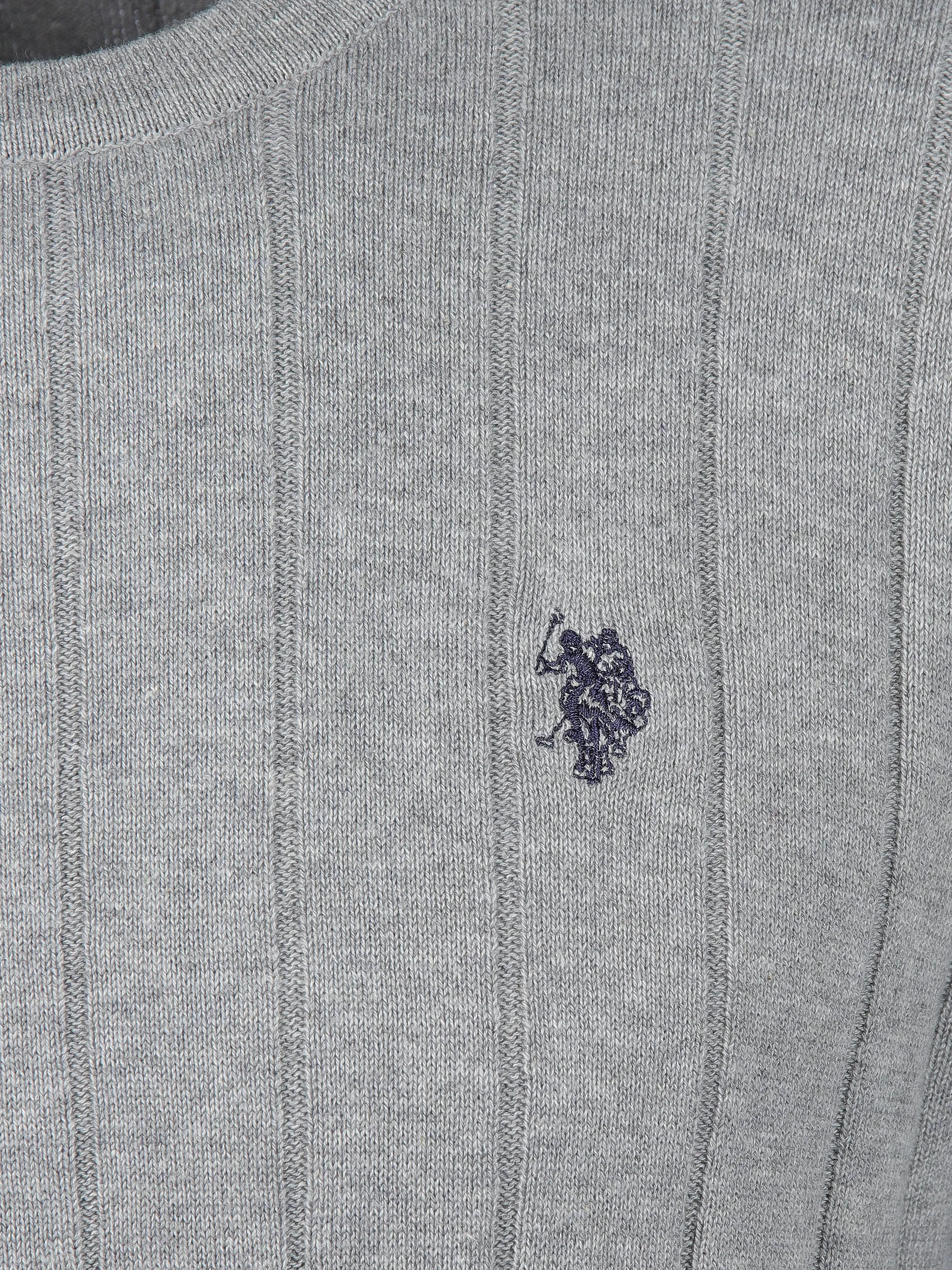 U.S. Polo Assn. He. Pullover RH Zopf Grau 911145 282 3