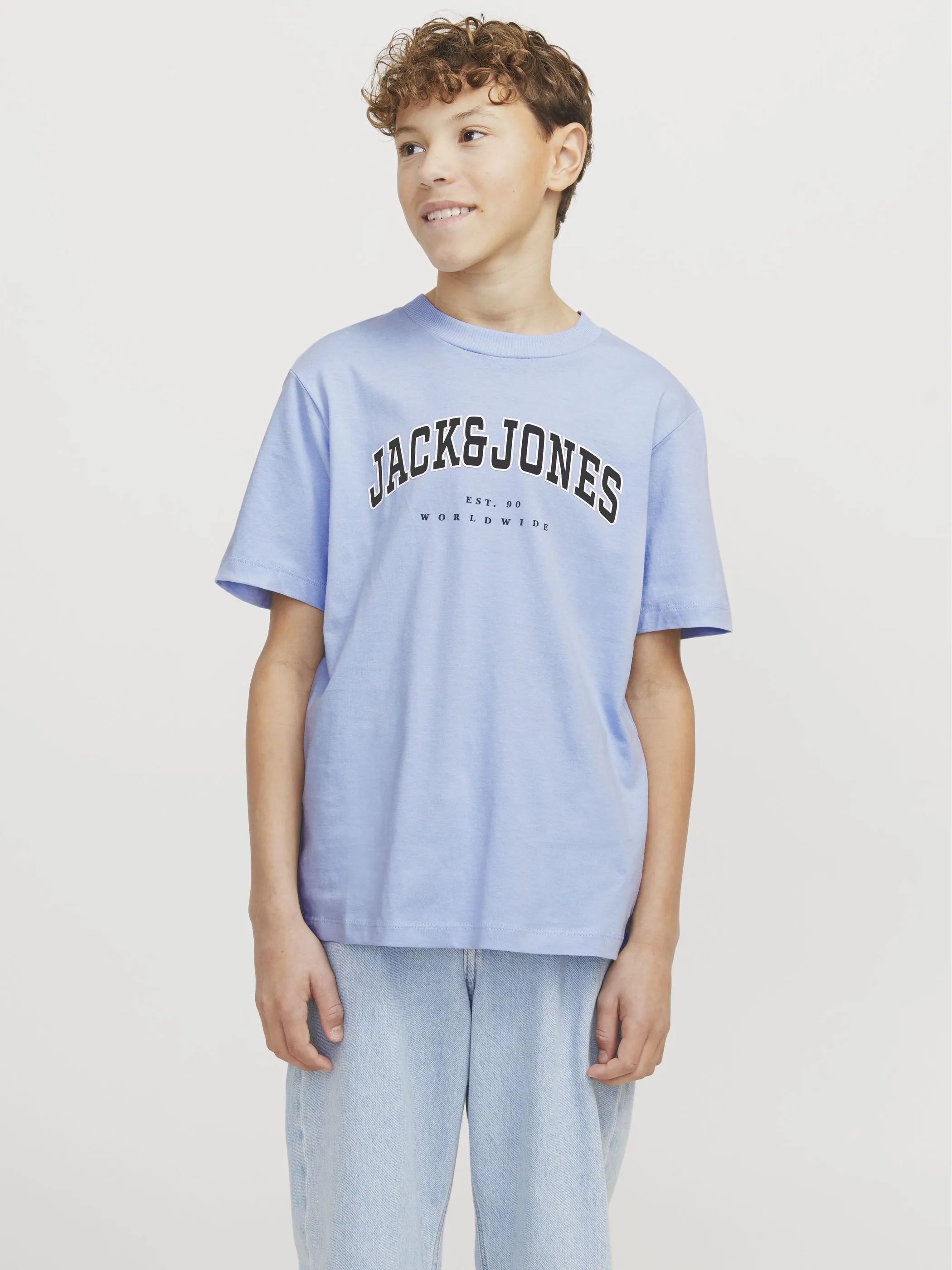 Jack&Jones Junior 12258924 JJECALEB VARSITY TEE Blau 904153 175780001 2