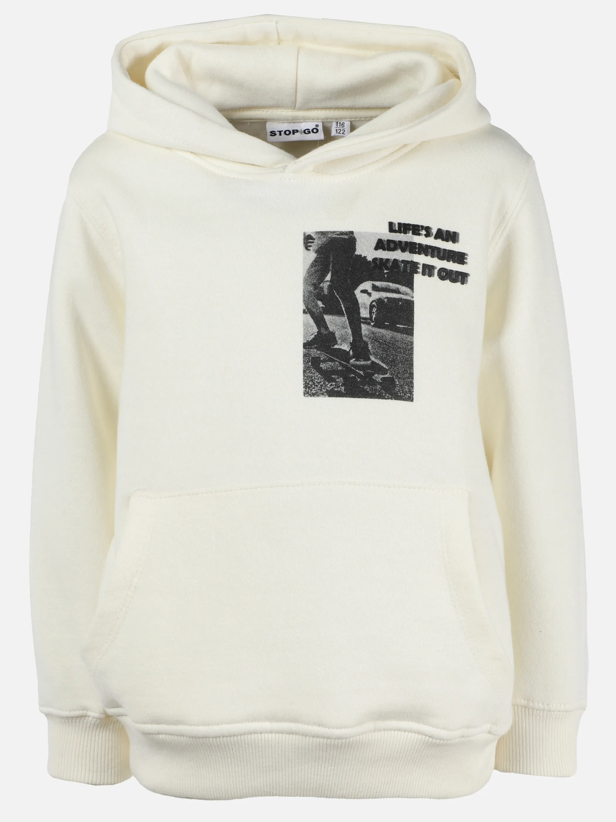 Stop + Go KJ Hoodie in offwhite mit Print Weiß 899469 OFFWHITE 1