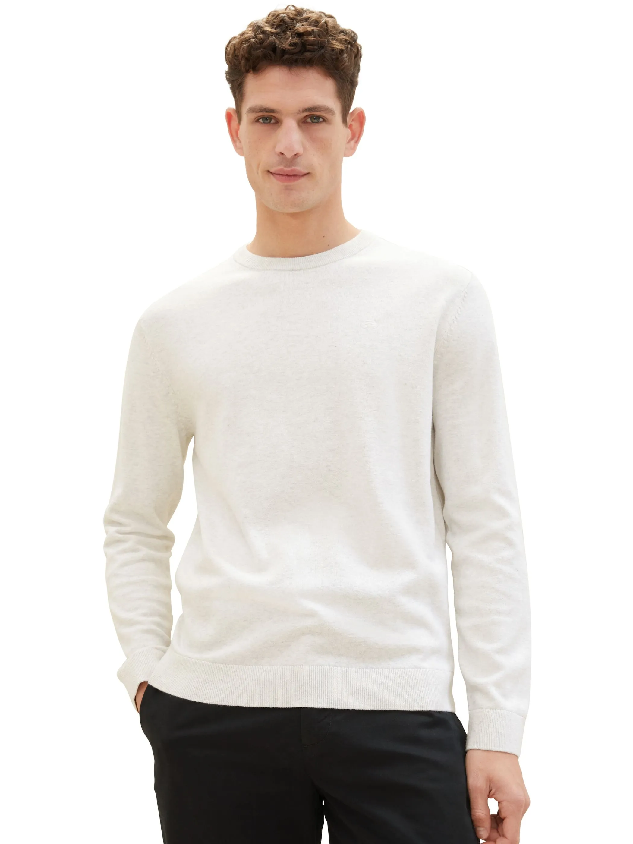 Tom Tailor 1039810 basic crewneck knit Beige 890938 13174