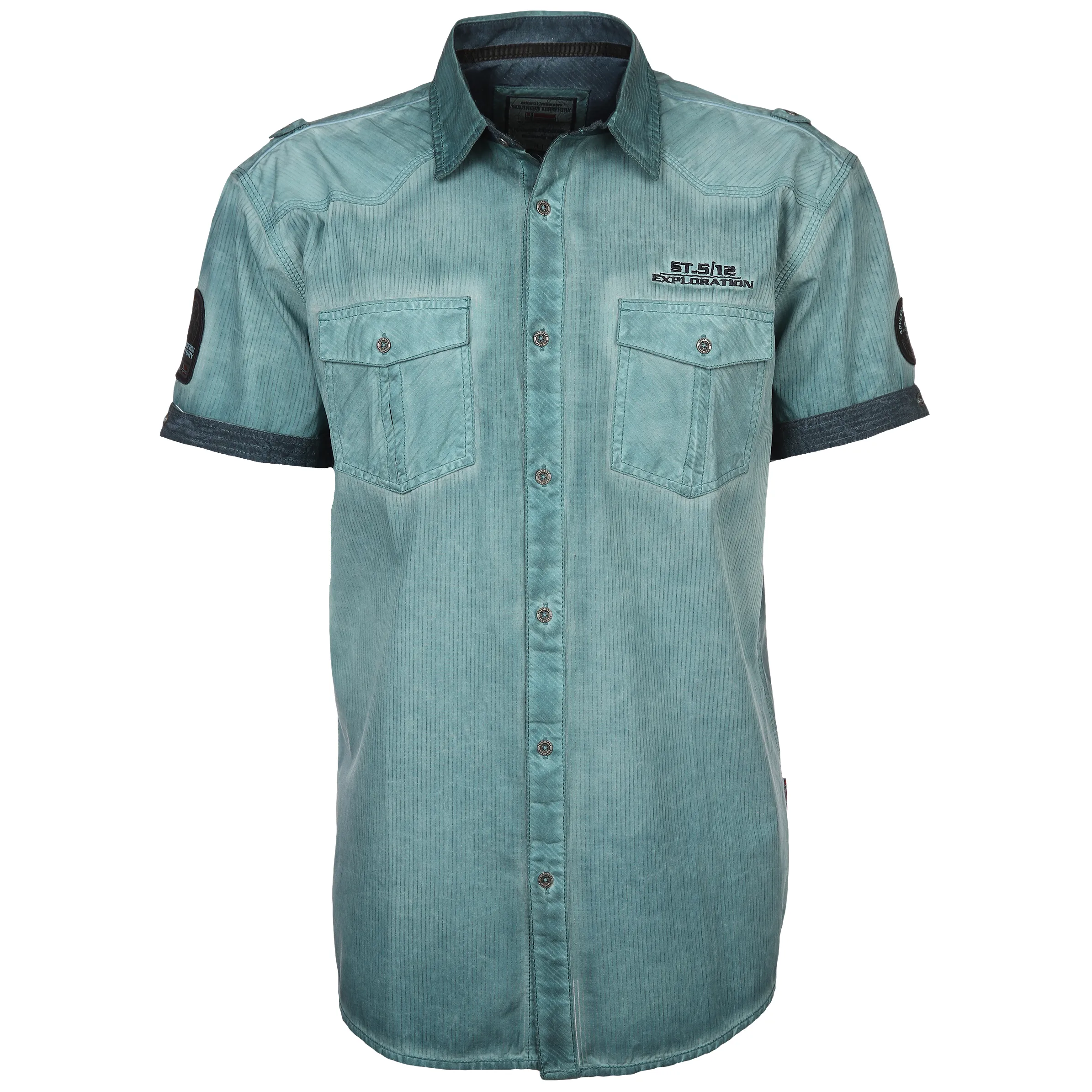 Southern Territory He. Freizeithemd 1/2 Arm oilwash Blau 873088 AQUA 1