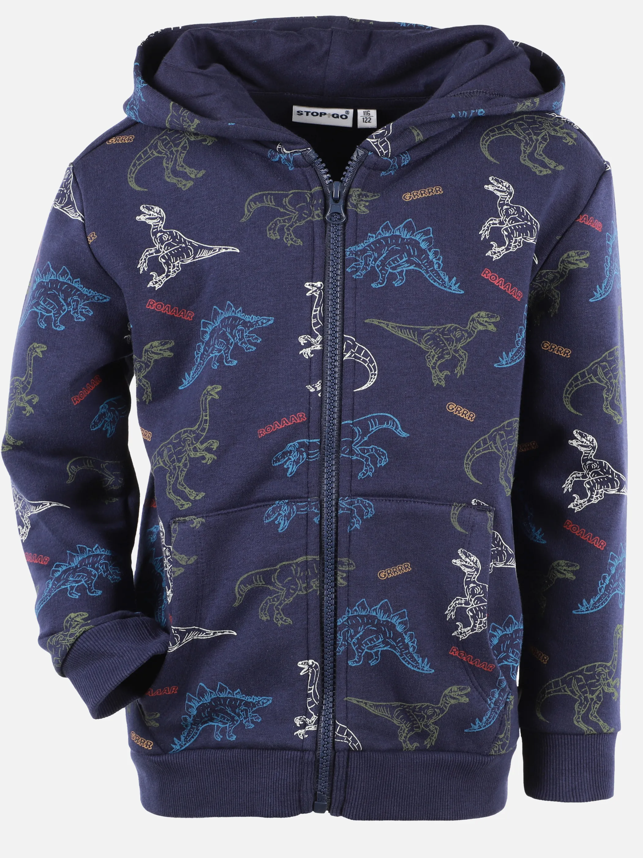 Stop + Go KJ Sweatjacke mit Dino AOP in blau Blau 898733 BLAU 1