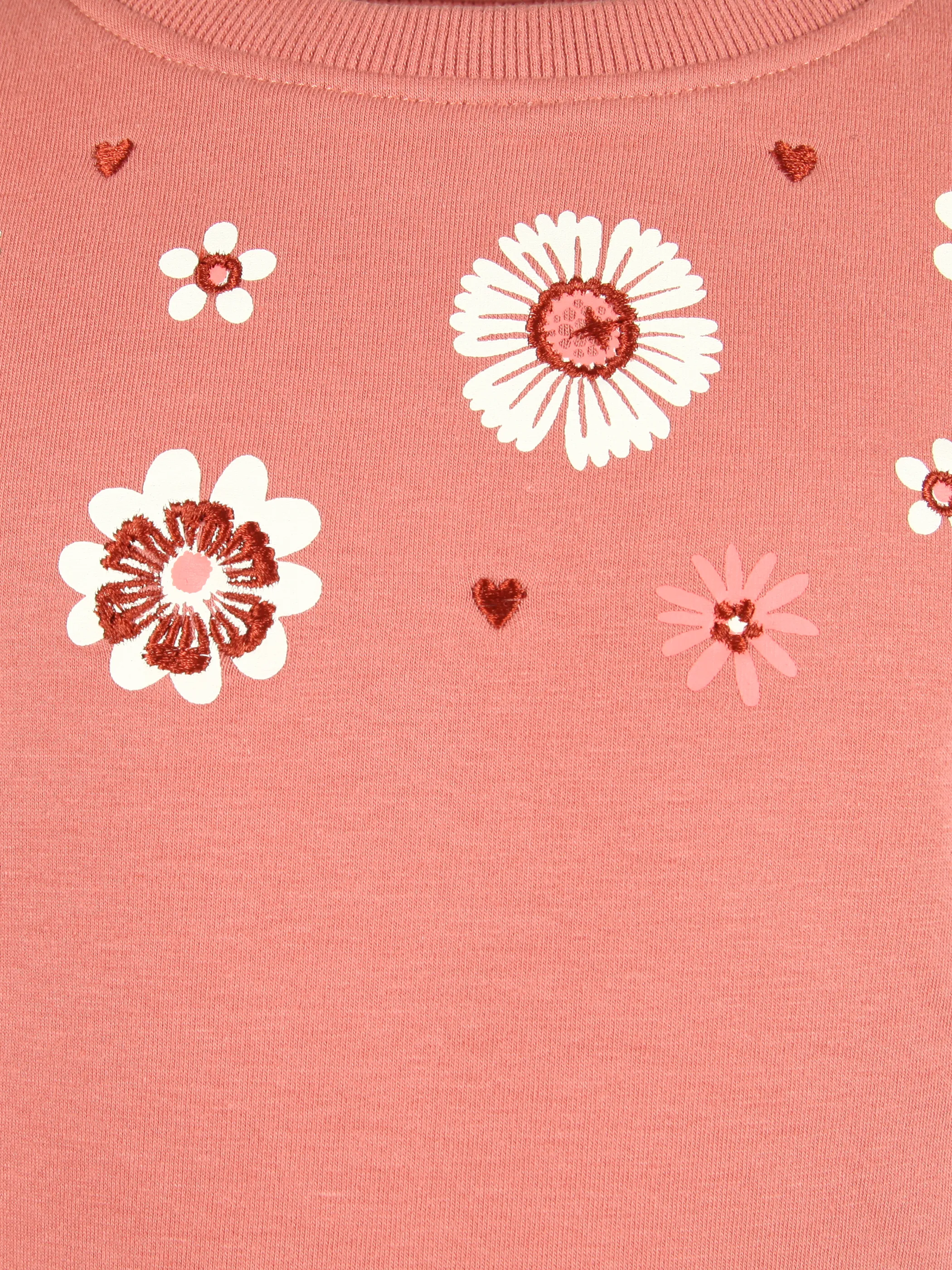 Stop + Go KM Sweatkleid mit Blumen Stickerei in rot braun Braun 898737 ROT 4