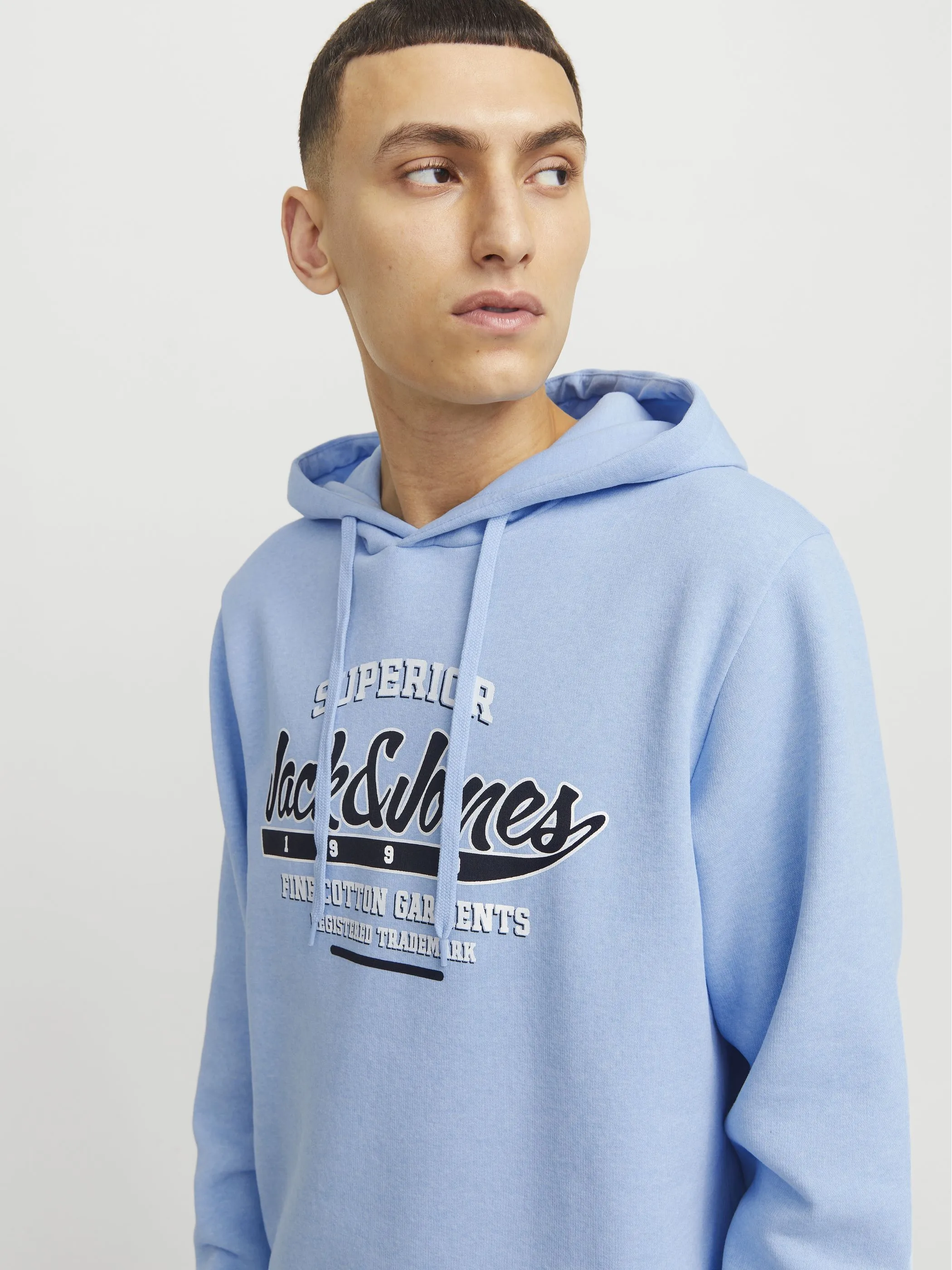 Jack Jones 12255617 JJELOGO SWEAT HOOD 2 Blau 895765 175780001 4