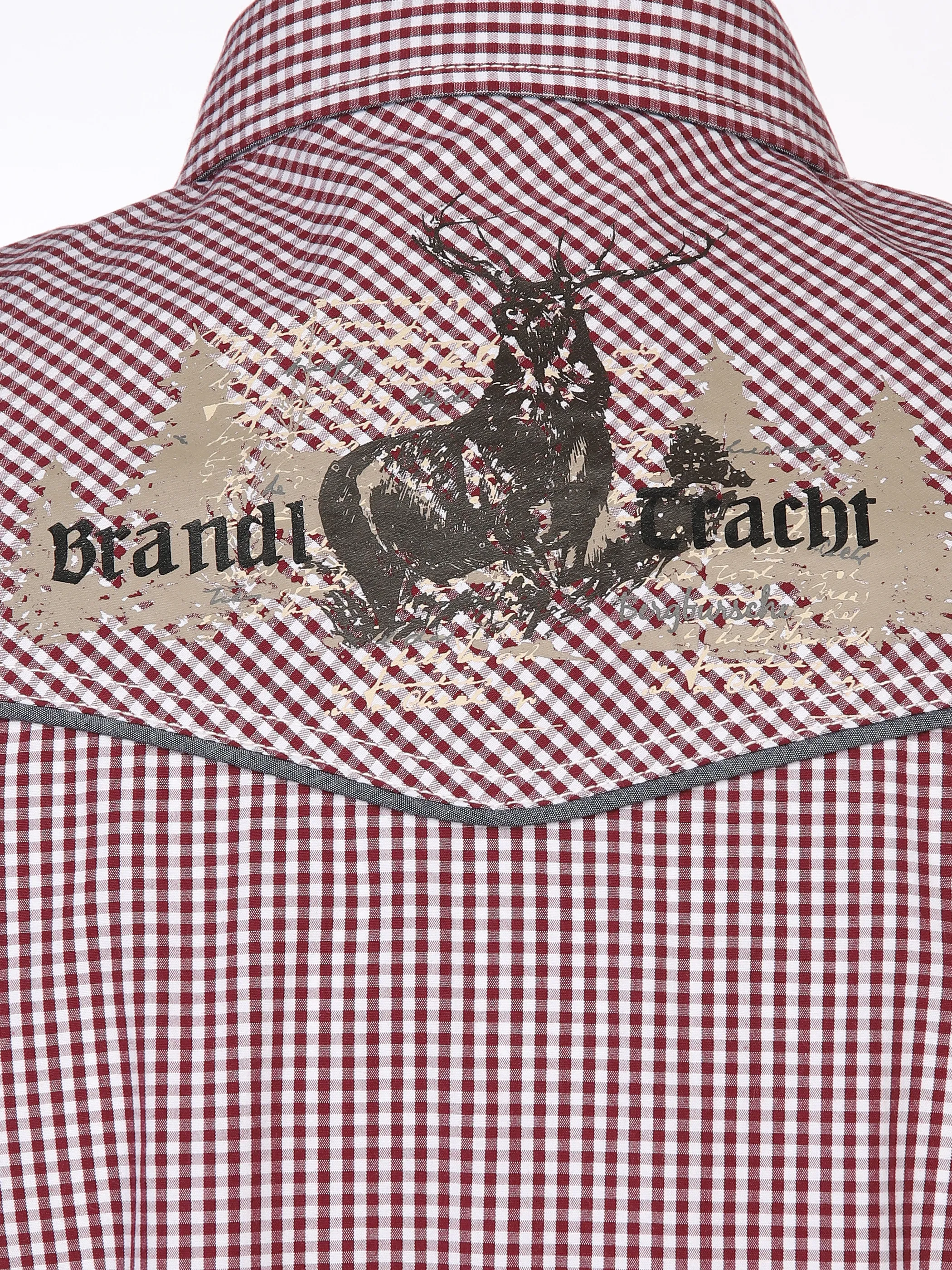 Brandl Tracht He. Trachtenhemd 1/1 Arm Rot 898593 DARK RED 4