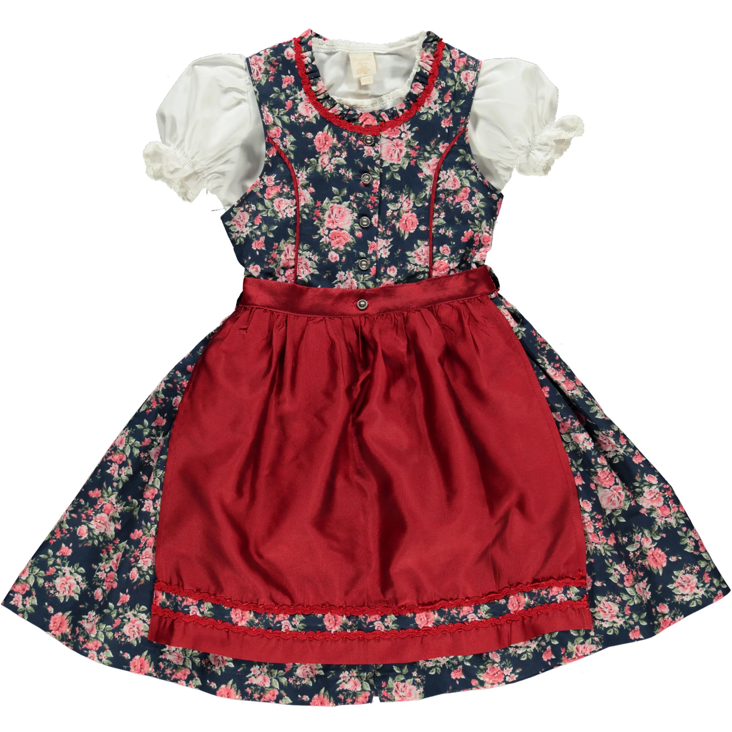 Birkhahn Mode und Tracht Mädchen Dirndl 3tlg blau mit Blau 795507 BLAU 1