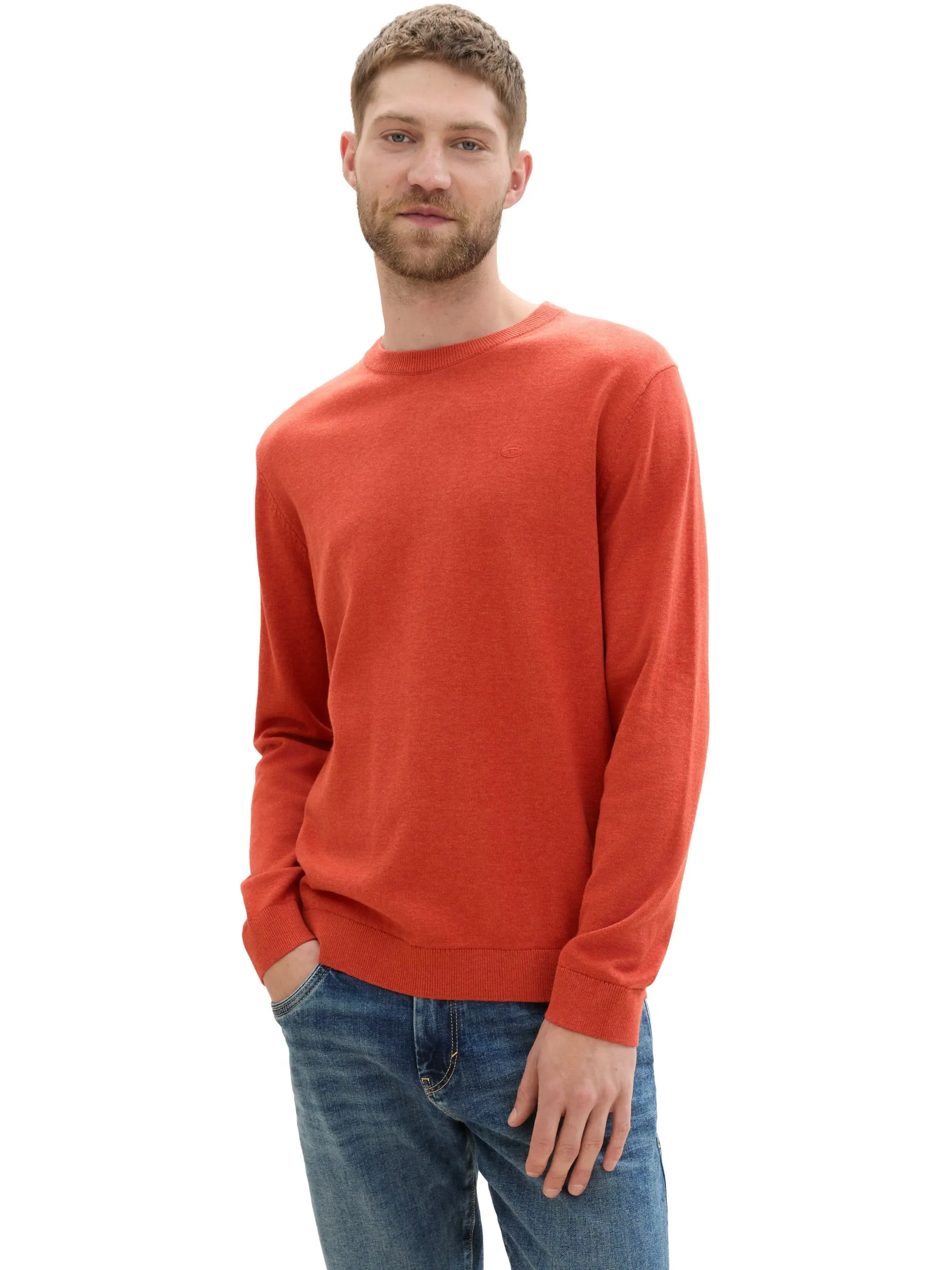 Tom Tailor 1039810 basic crewneck knit Orange 890938 36301