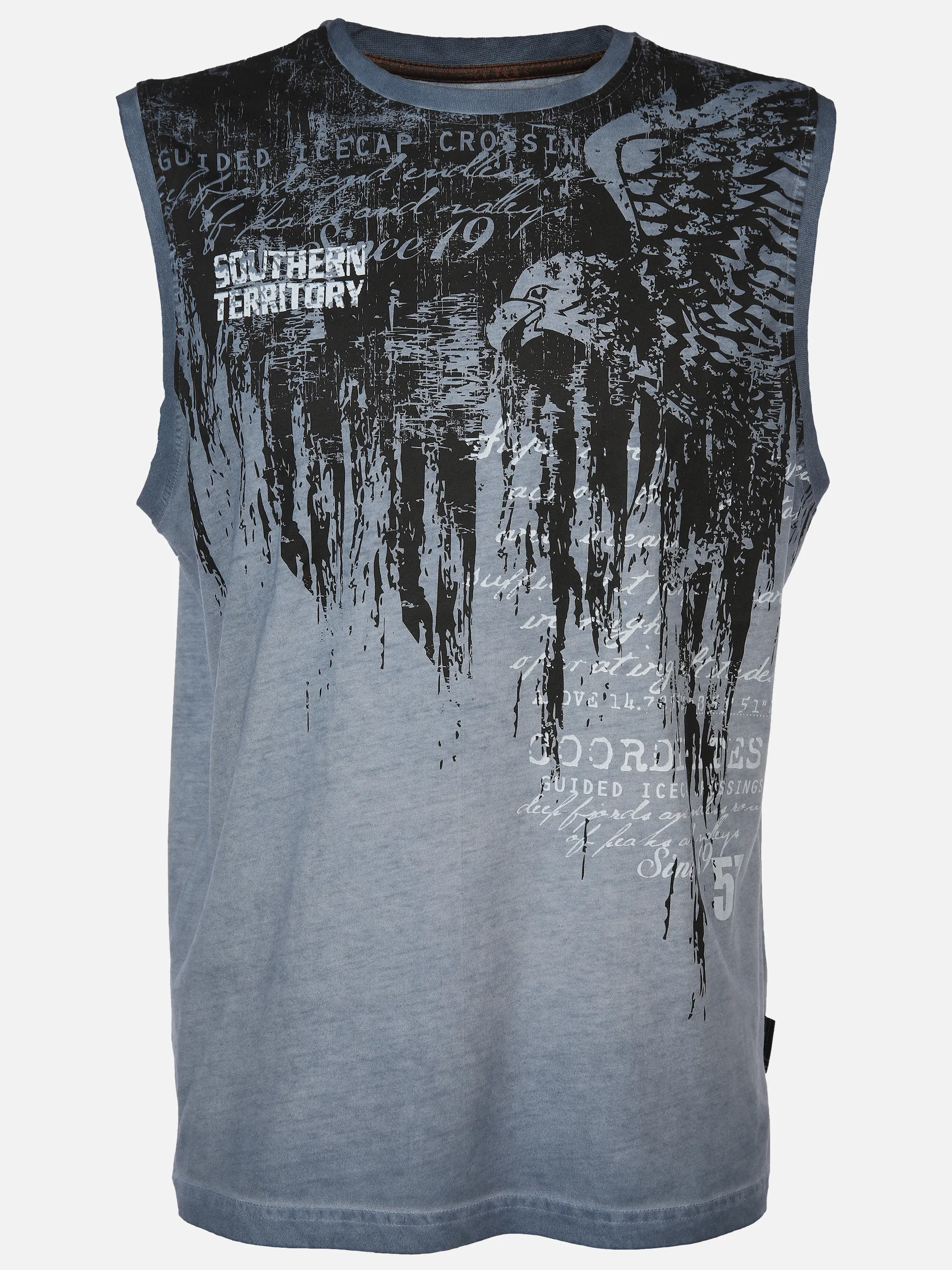 Southern Territory He. Muscleshirt washer print Blau 894406 BLUE 1