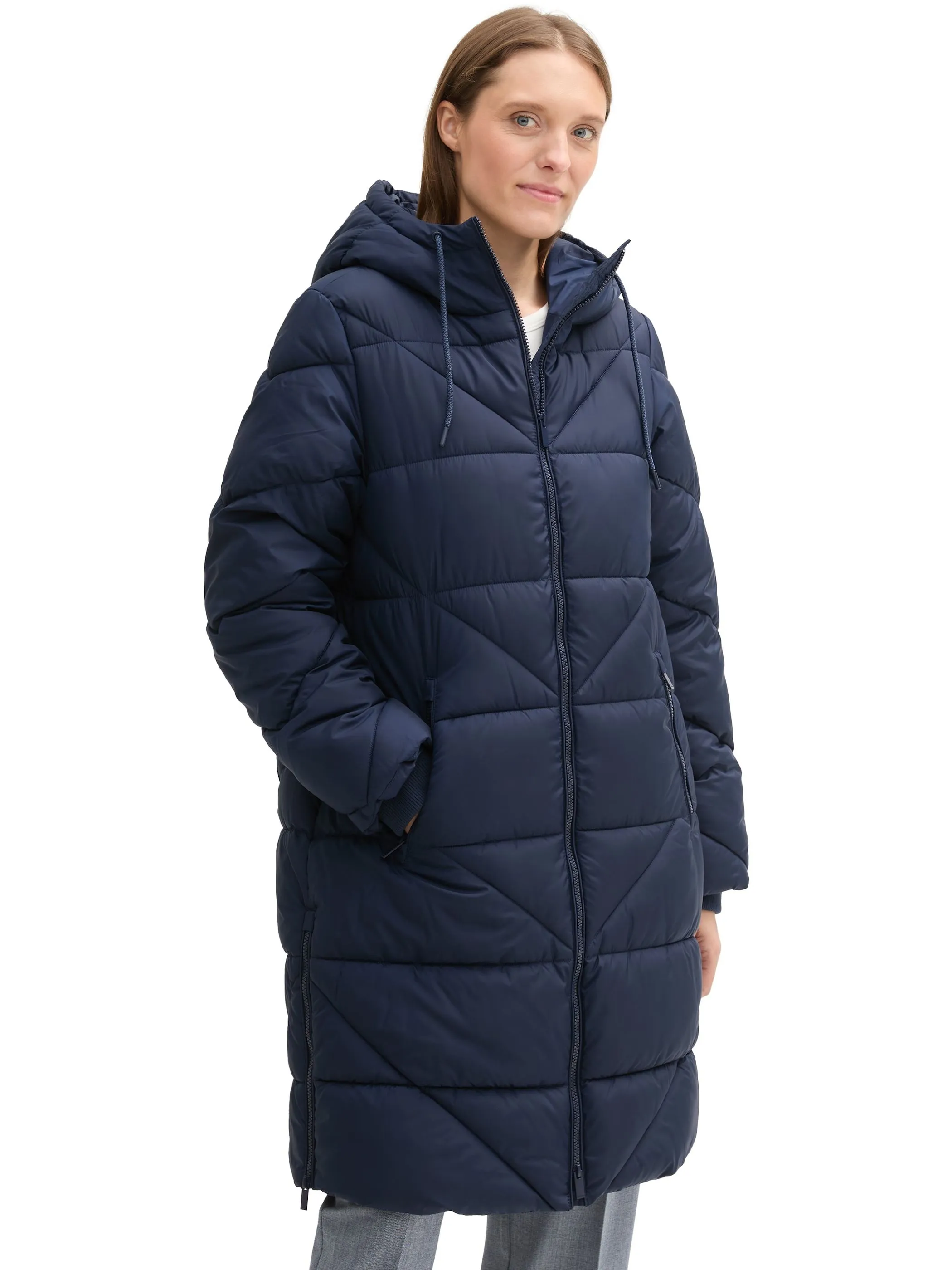 Tom Tailor 1042916 long puffer coat Blau 898628 10668 5