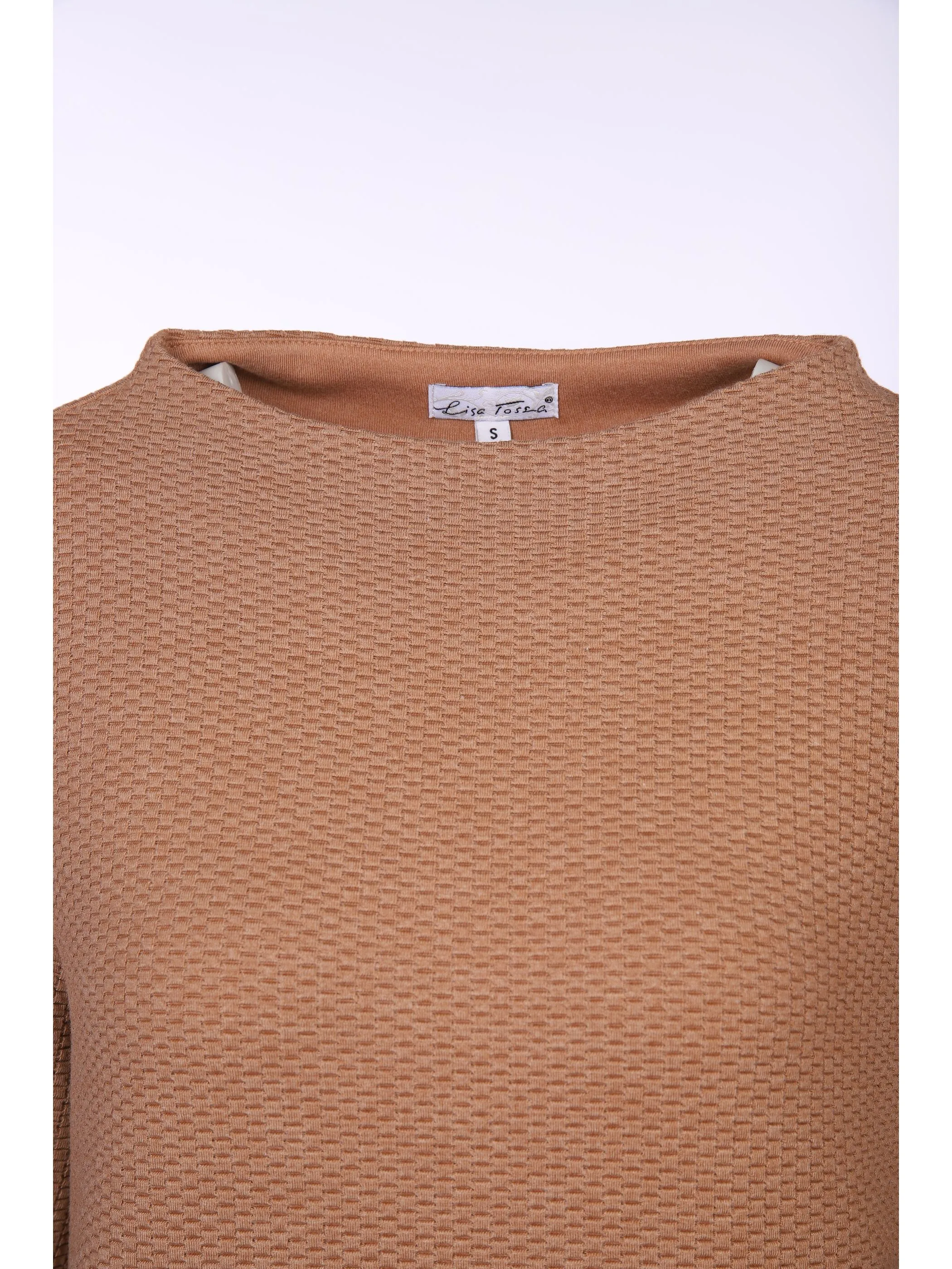 Lisa Tossa Da-Jacquard-Shirt m.Stehkrage Braun 867245 CARAMEL ME 3