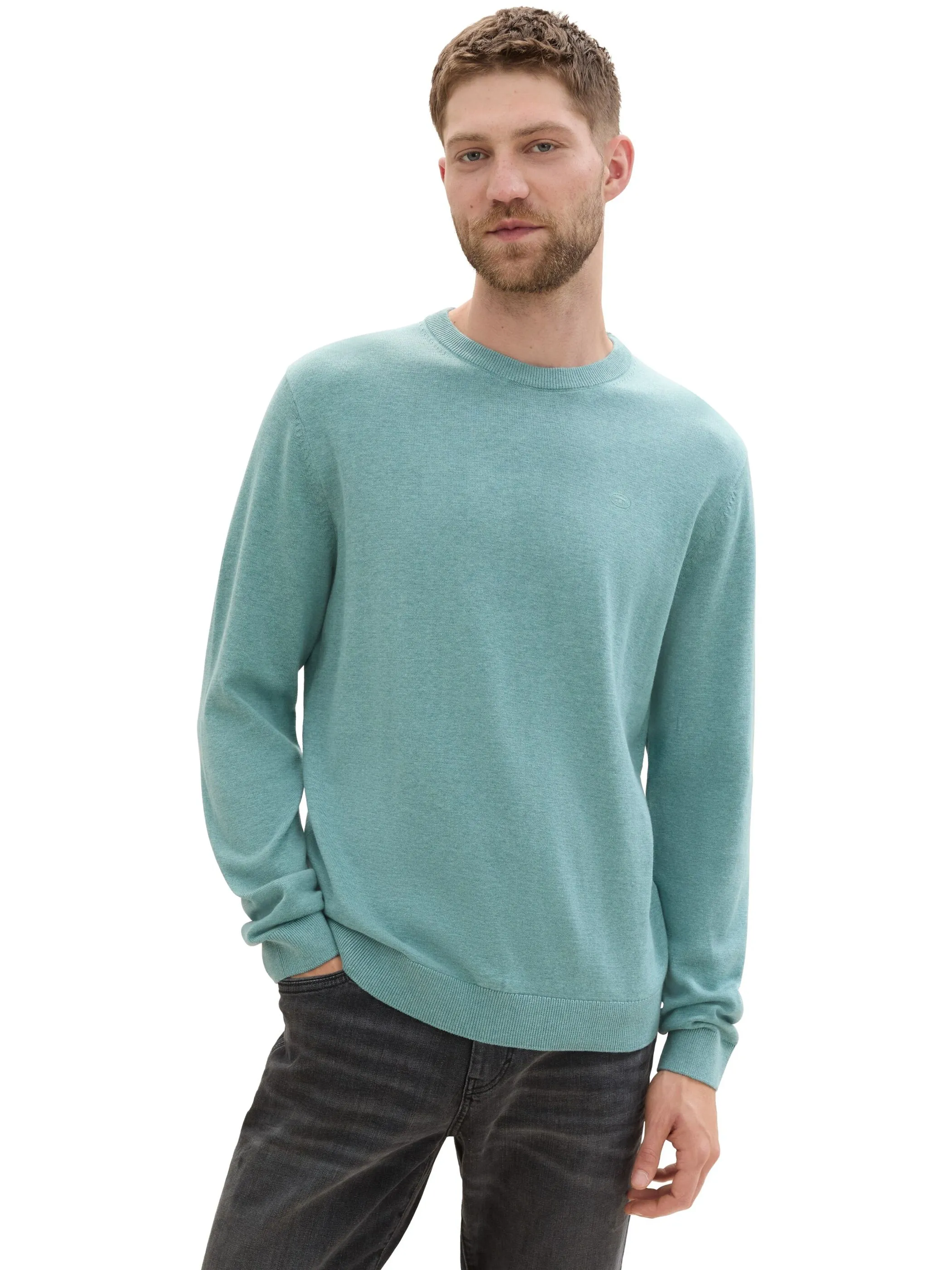 Tom Tailor 1039810 basic crewneck knit Blau 890938 13158