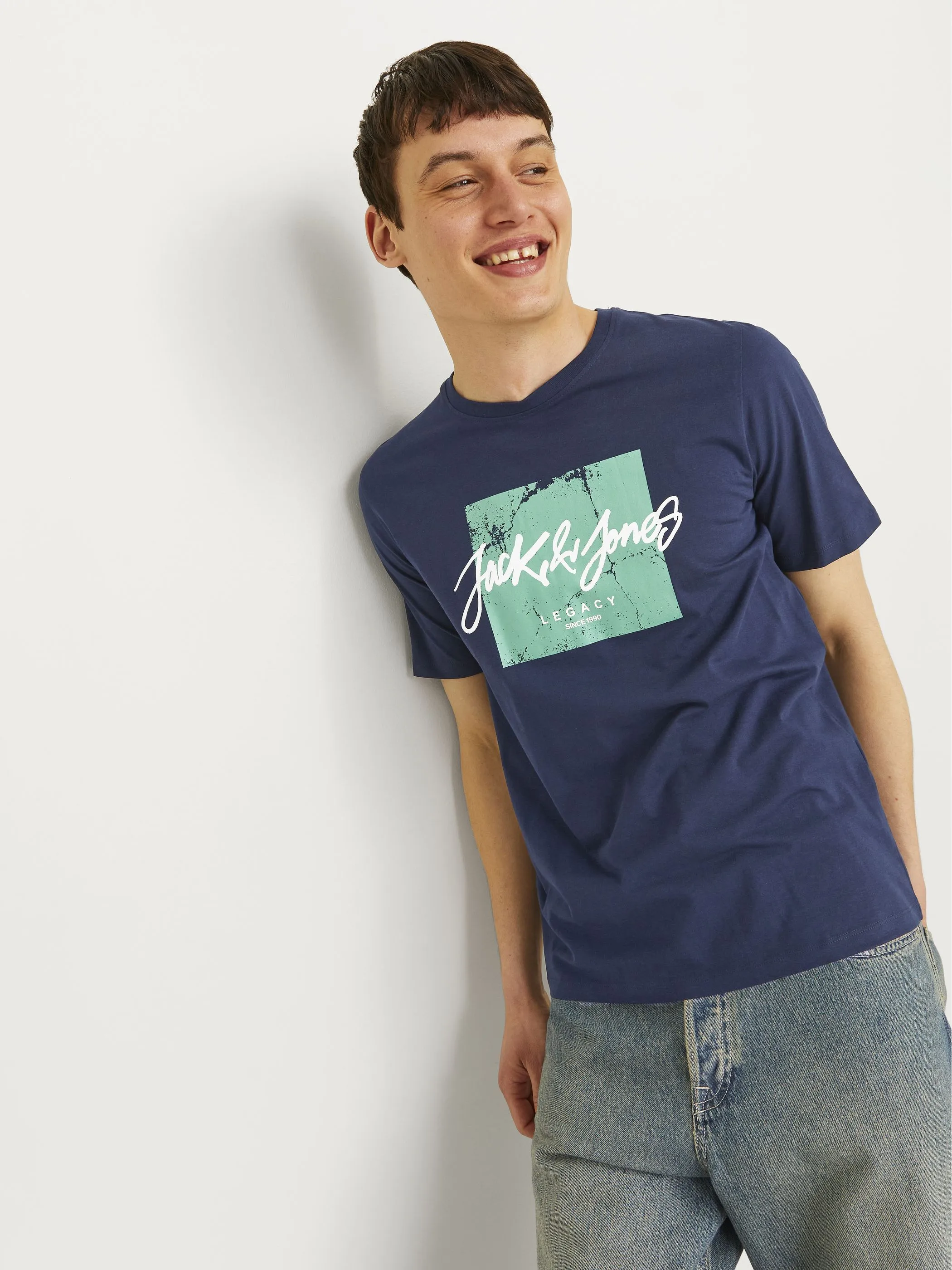 Jack Jones 12256774 JJTILEY TEE SS CREW N Blau 898090 175876