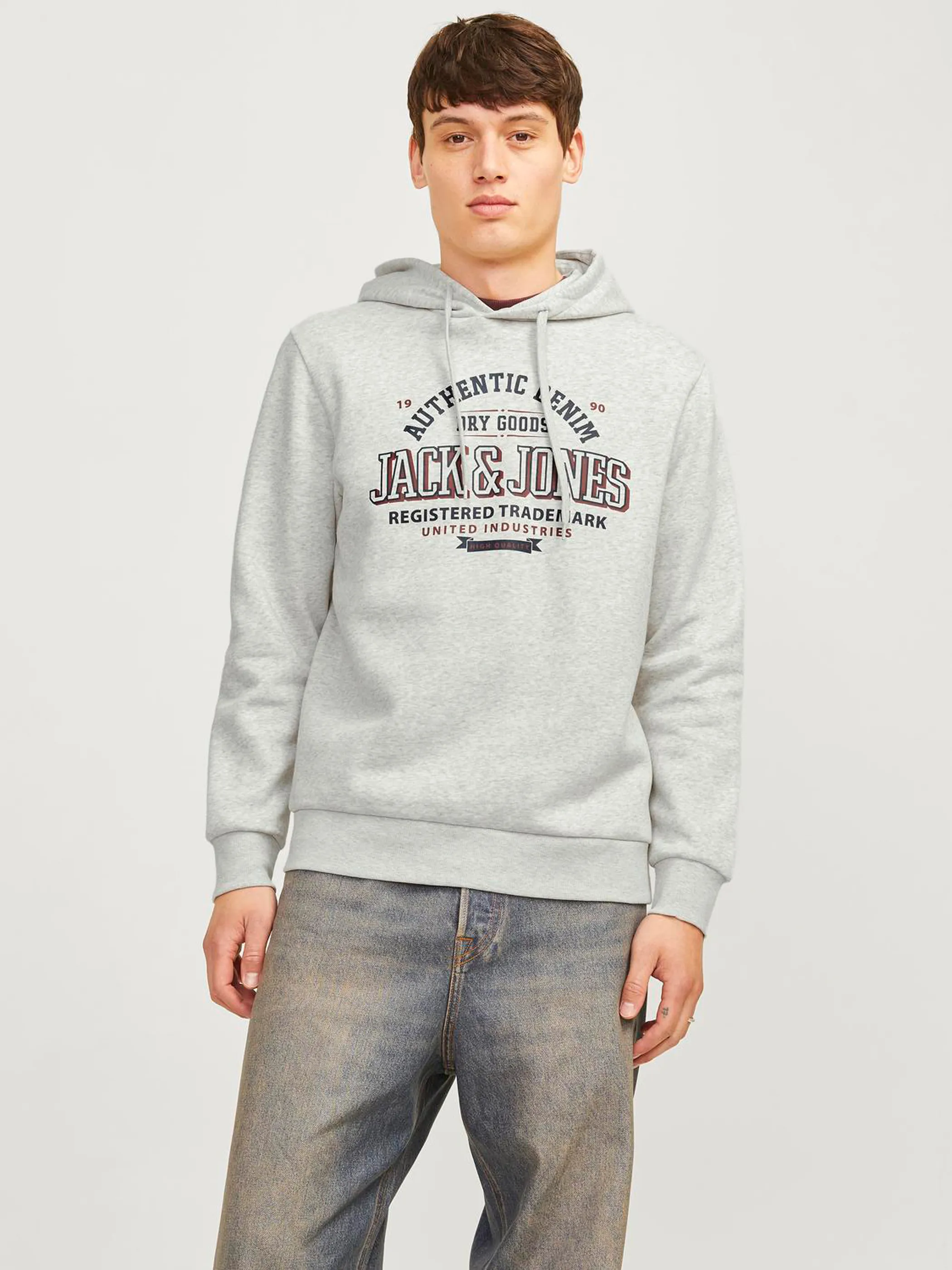 Jack Jones 12255617 JJELOGO SWEAT HOOD 2 Weiß 895765 200349 3