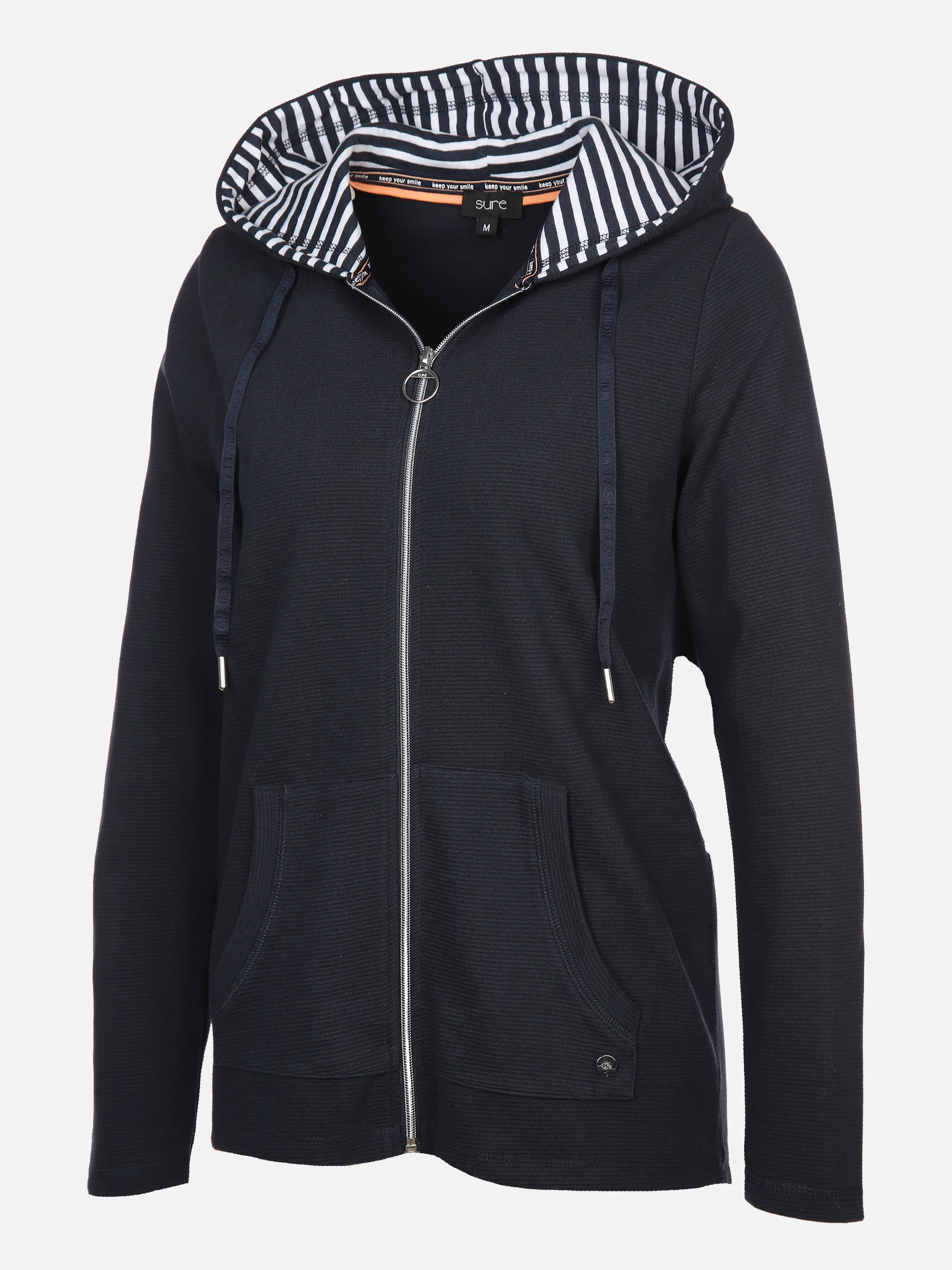 Sure Da-Sweatjacke m.gestreifter Ka Blau 872833 NAVY 3