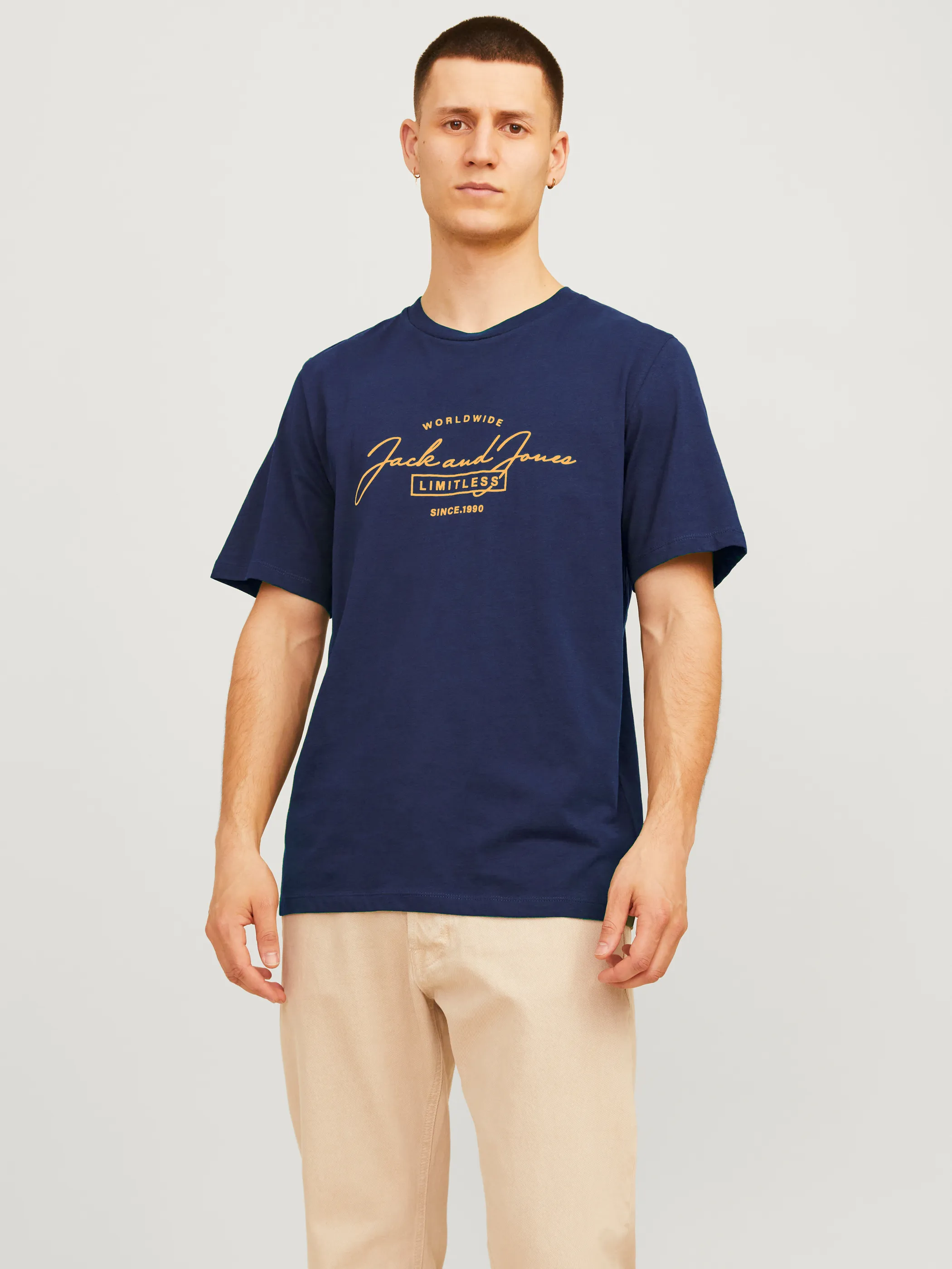 Jack Jones 12256799 JJFERRIS TEE SS CREW Marine 896597 175876002 4