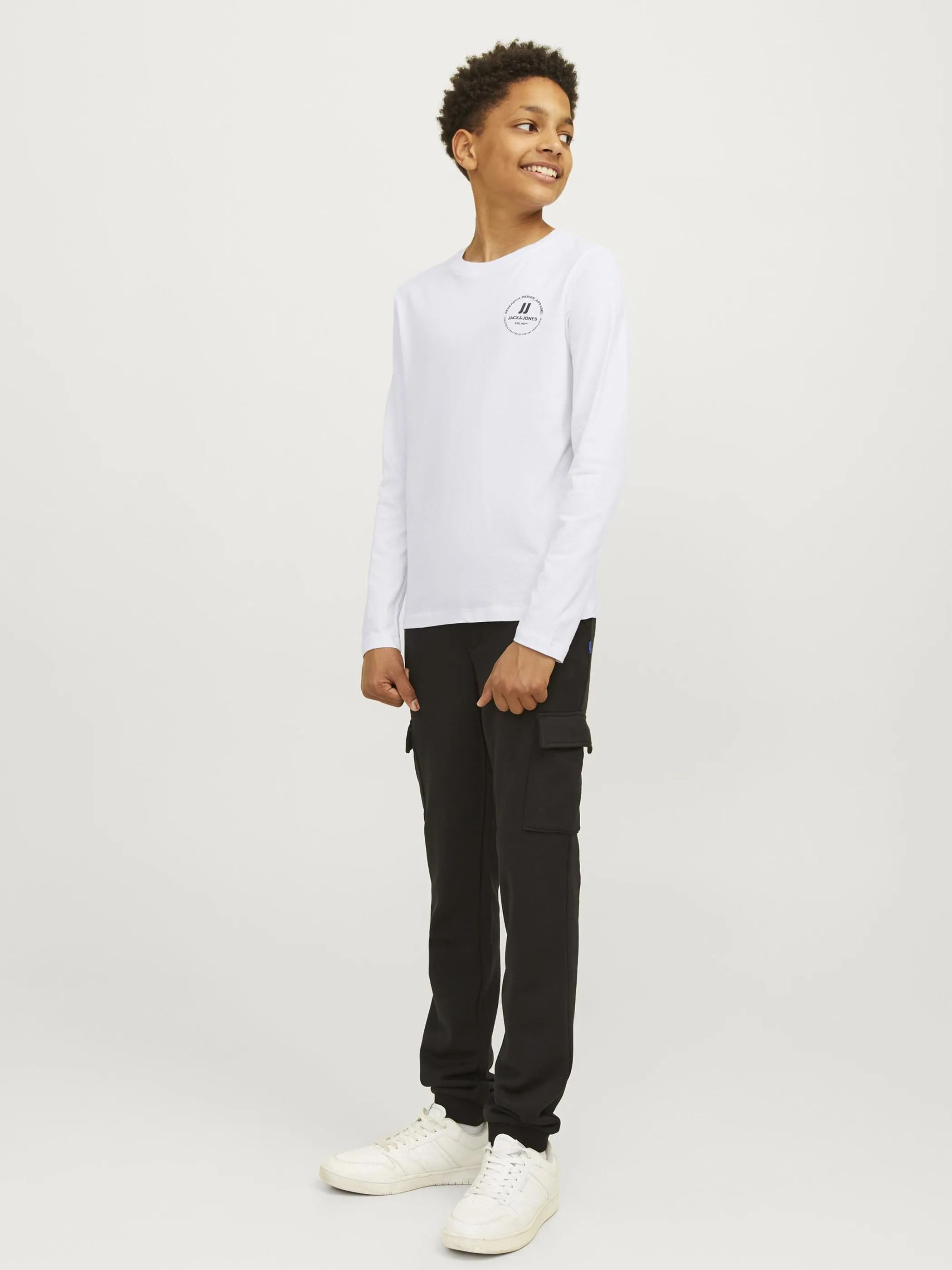 Jack&Jones Junior 12258973 JJESWIFT TEE LS NOOS Weiß 897112 178074 4