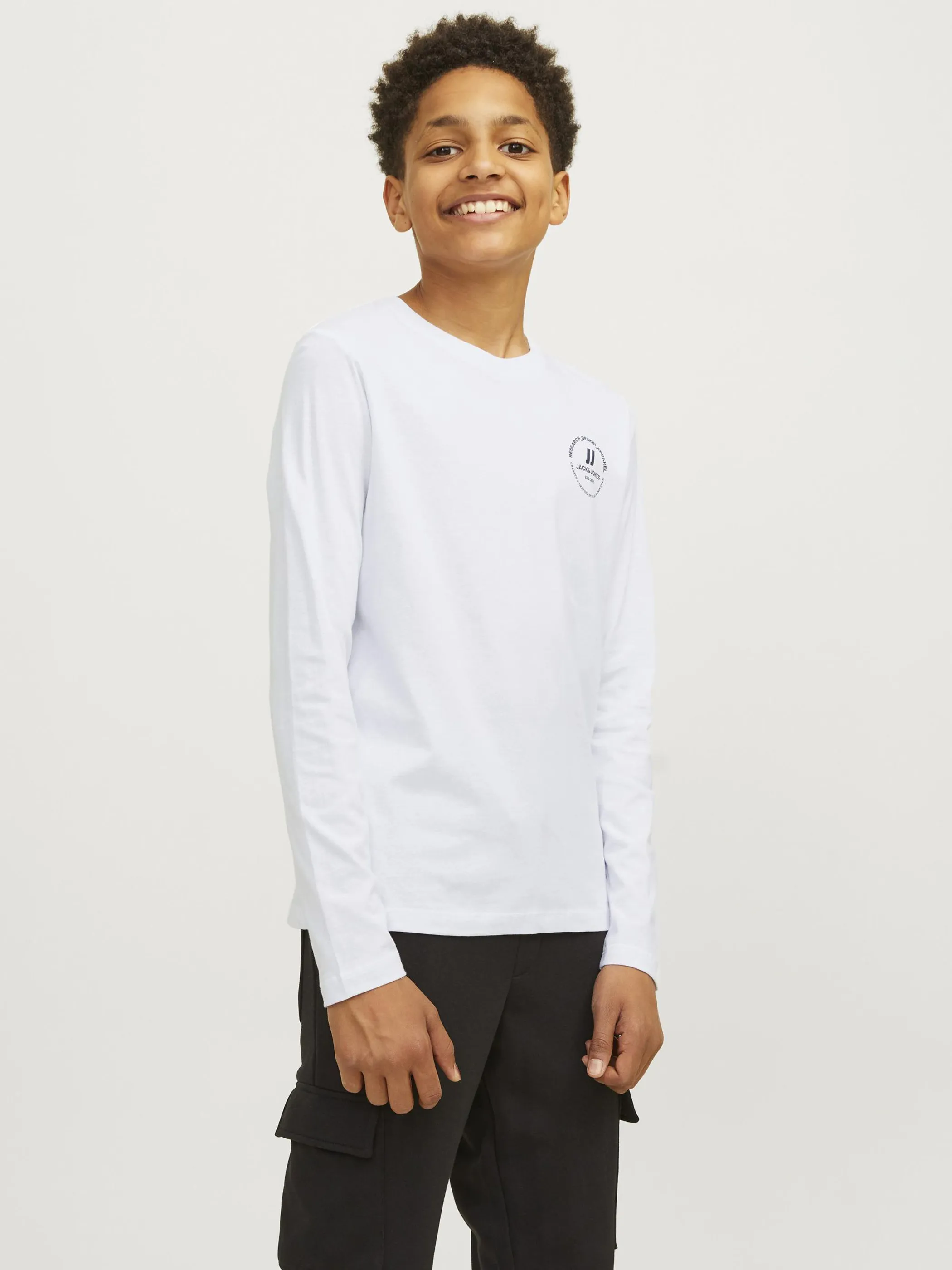 Jack&Jones Junior 12258973 JJESWIFT TEE LS NOOS Weiß 897112 178074 3