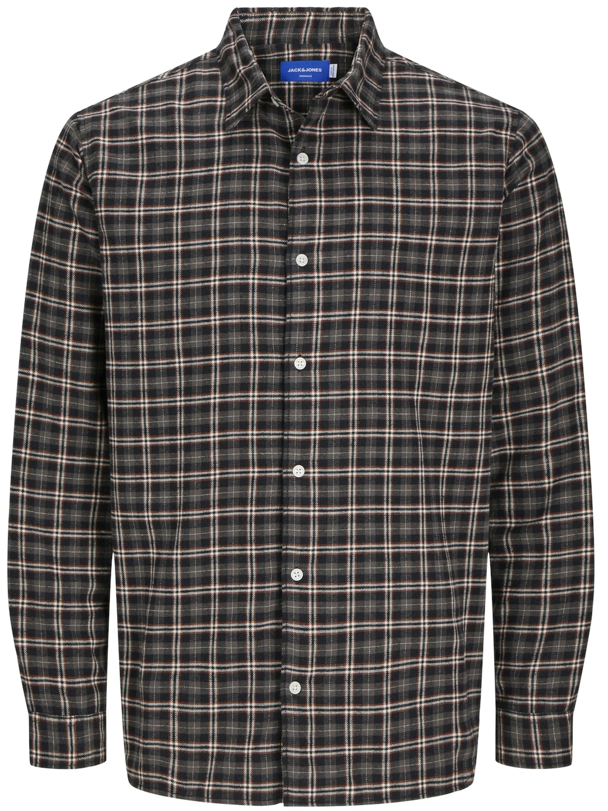 Jack Jones 12260776 JORJOSHUA FLANNEL CHE Grau 898904 176650 1