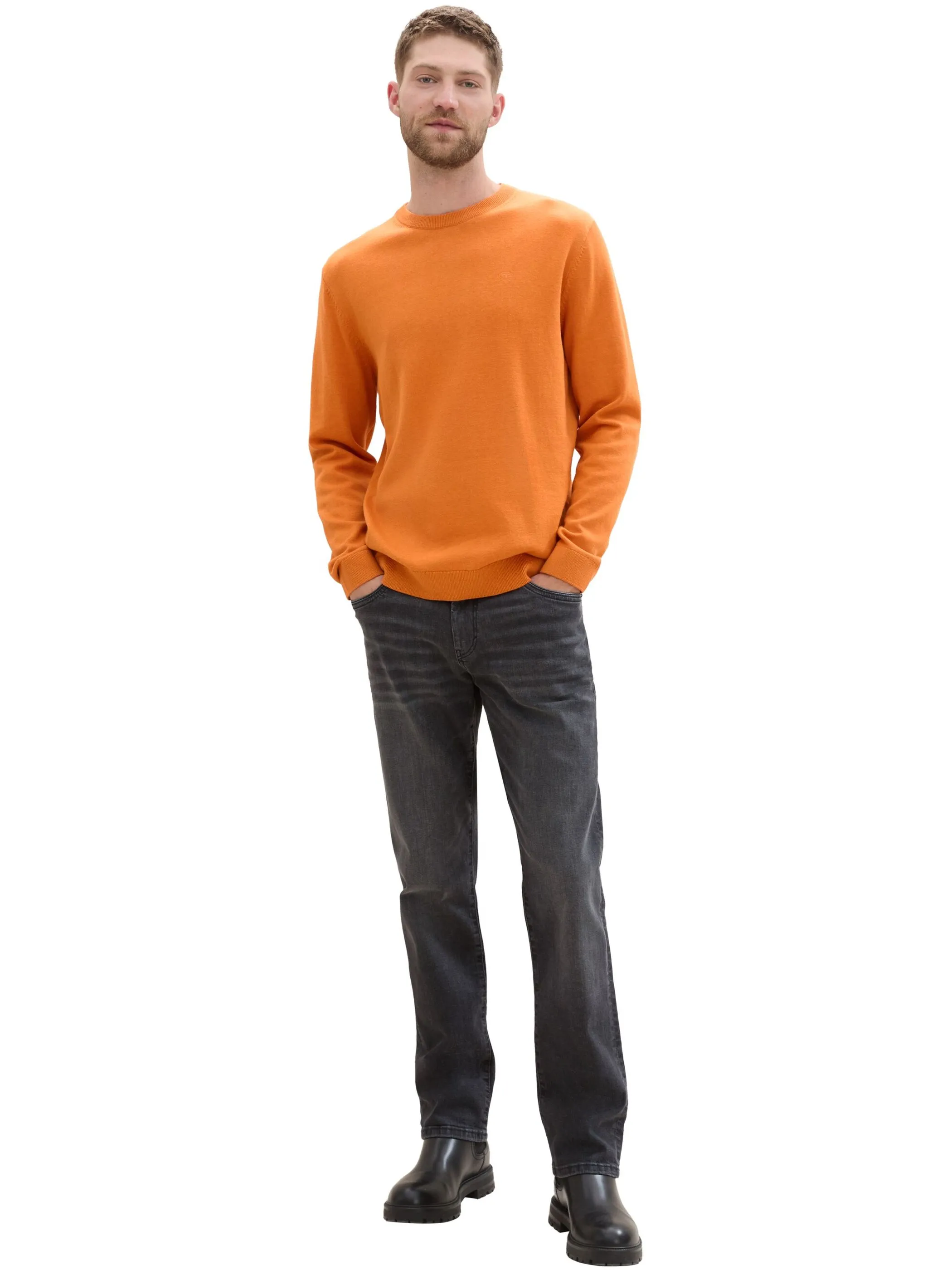 Tom Tailor 1039810 basic crewneck knit Orange 890938 36300 4