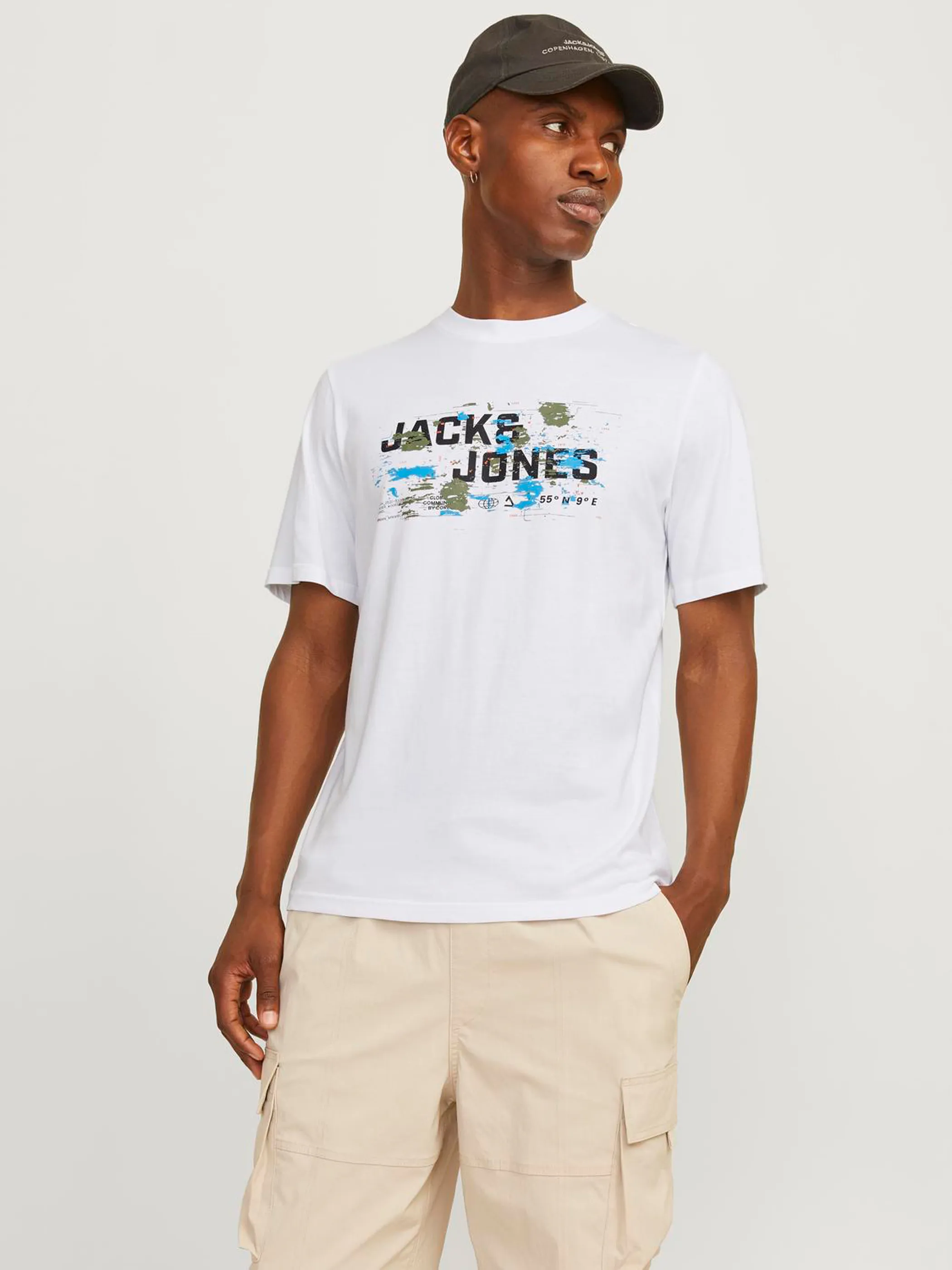 Jack Jones 12262560 JCOOUTDOOR LOGO TEE S Weiß 898064 178074 3