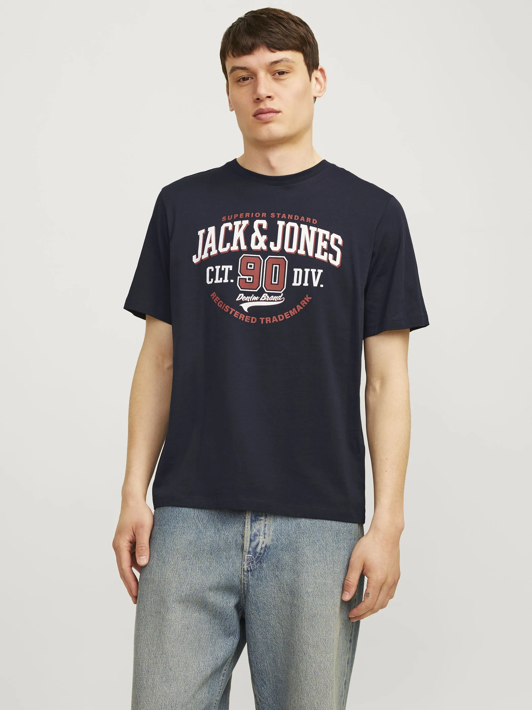 Jack Jones 12254862 JJELOGO TEE SS O-NECK Marine 895764 175697 5