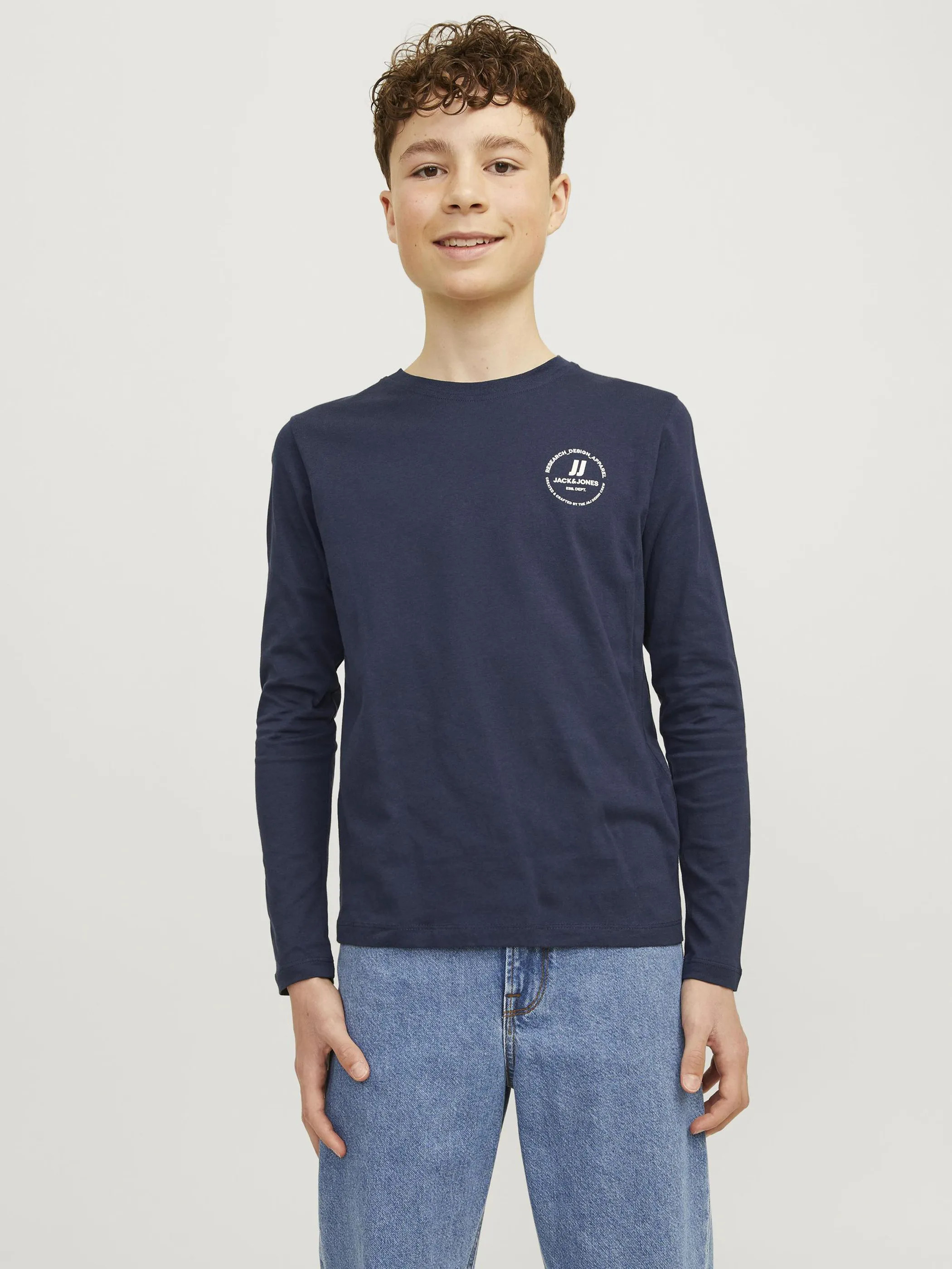 Jack&Jones Junior 12258973 JJESWIFT TEE LS NOOS Blau 897112 175876 3