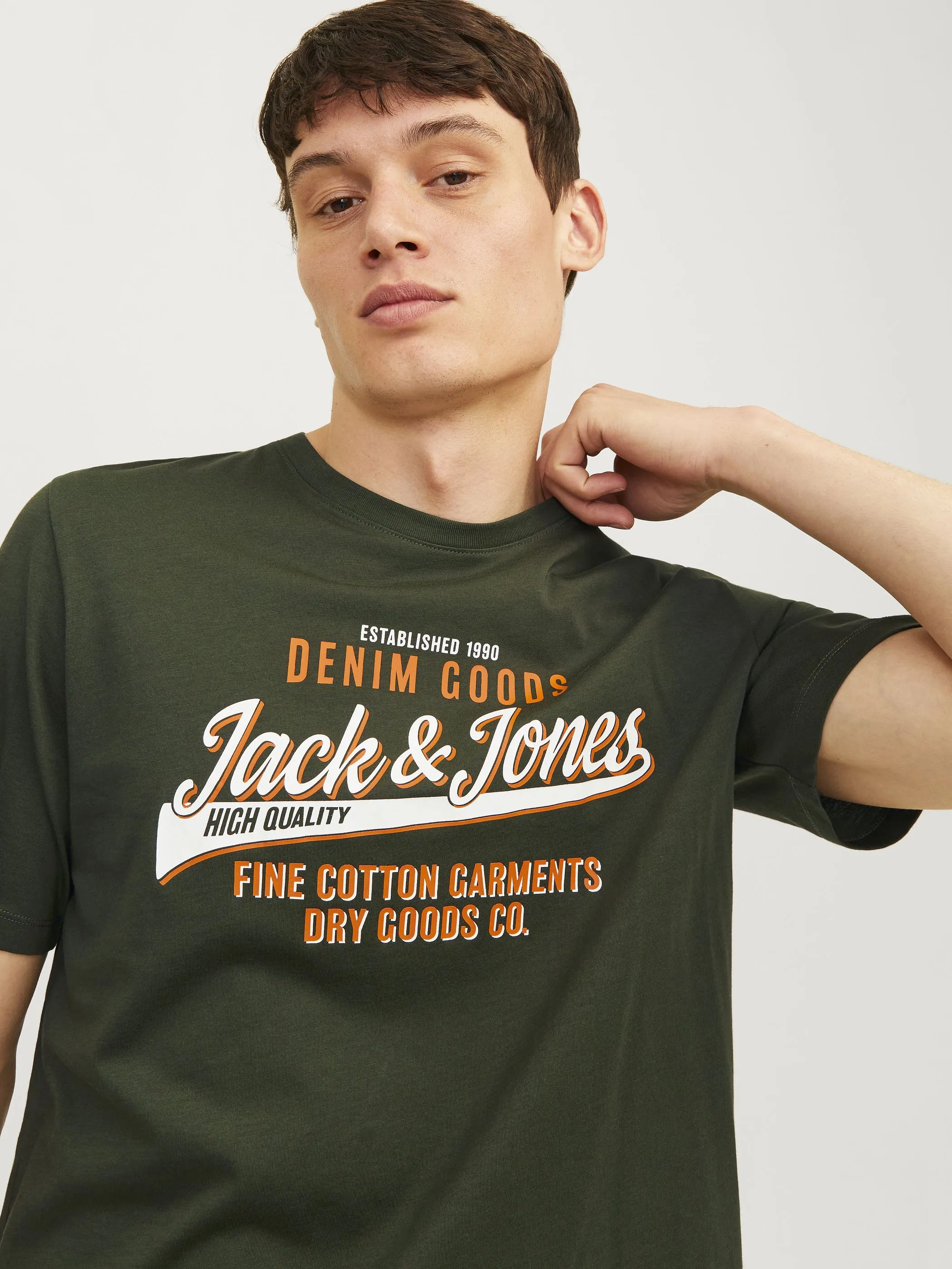 Jack Jones 12254862 JJELOGO TEE SS O-NECK Grün 895764 176344