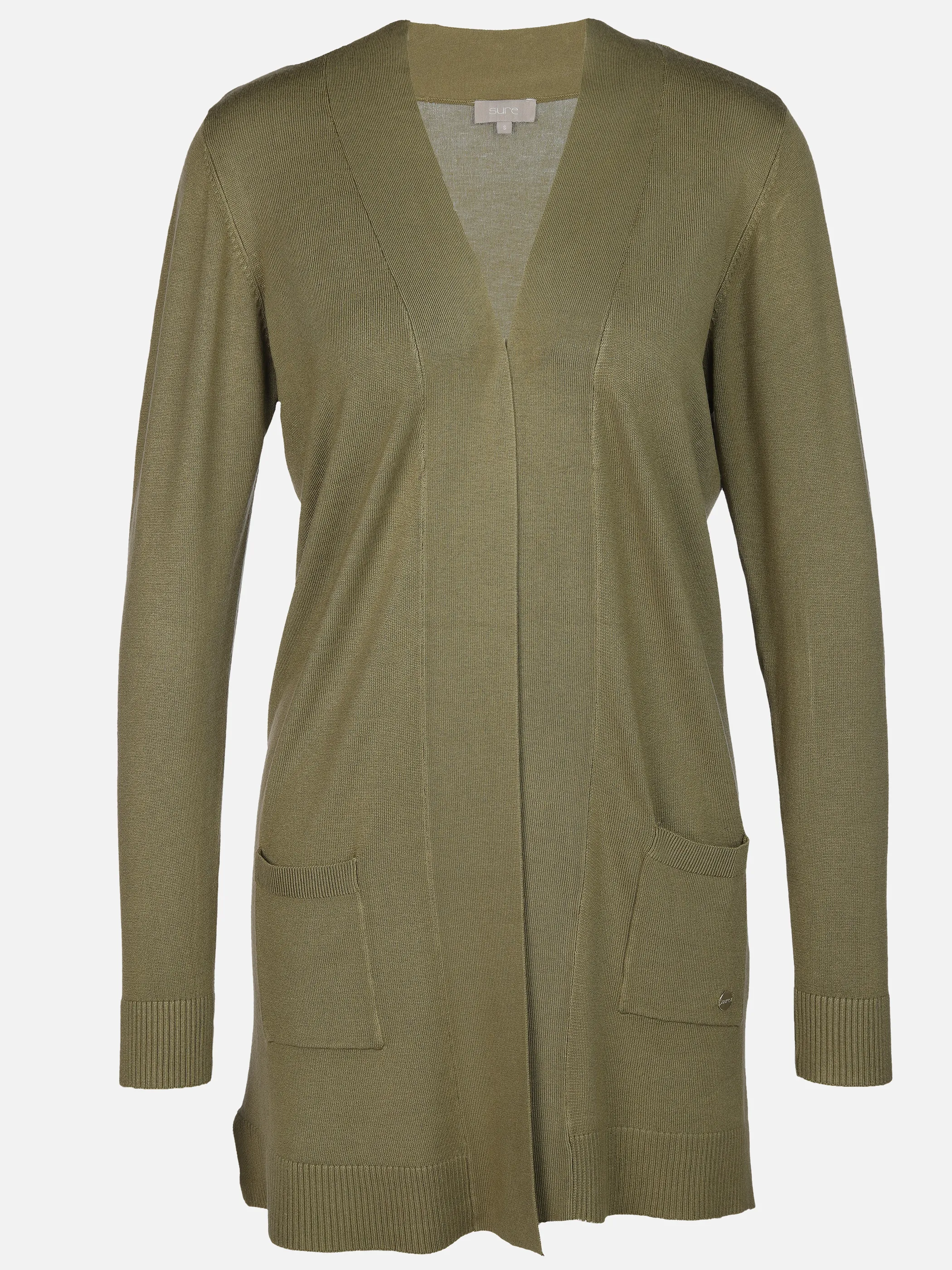 Sure Da-Cardigan m. 2 Taschen Oliv 905186 KHAKI 1