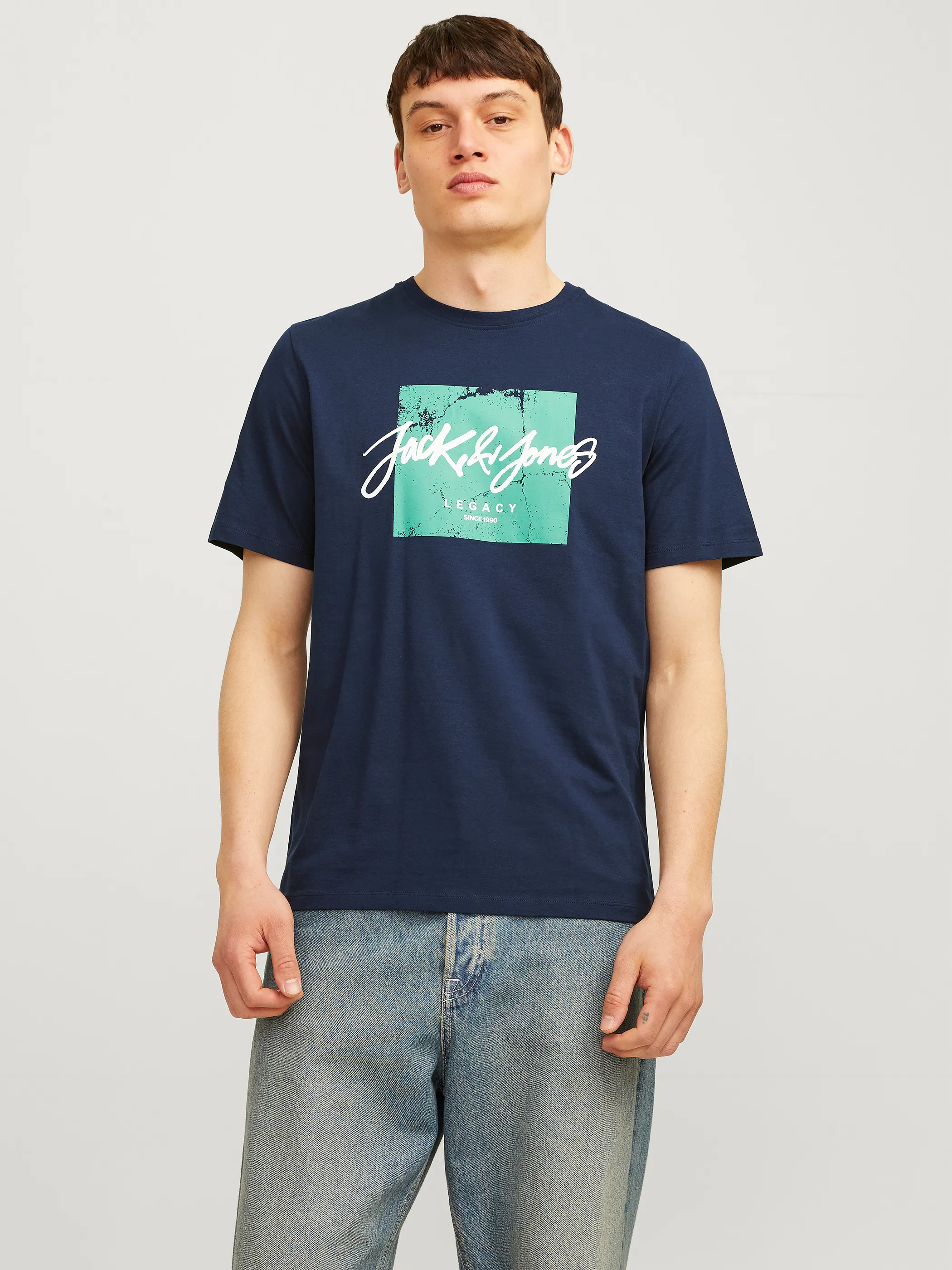 Jack Jones 12256774 JJTILEY TEE SS CREW N Blau 898090 175876 2