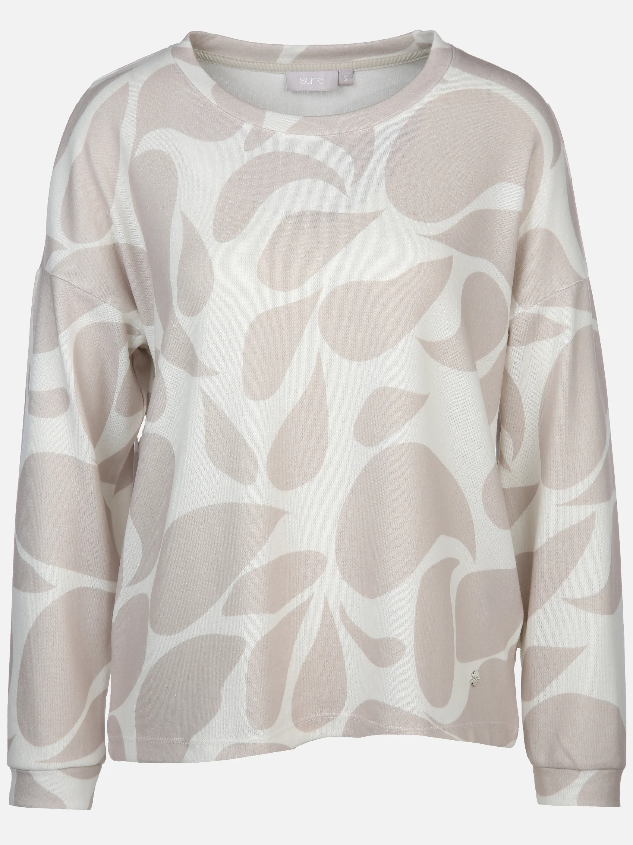 Sure Da. Print Flausch-Shirt Beige 901357 BE/OFFW 1