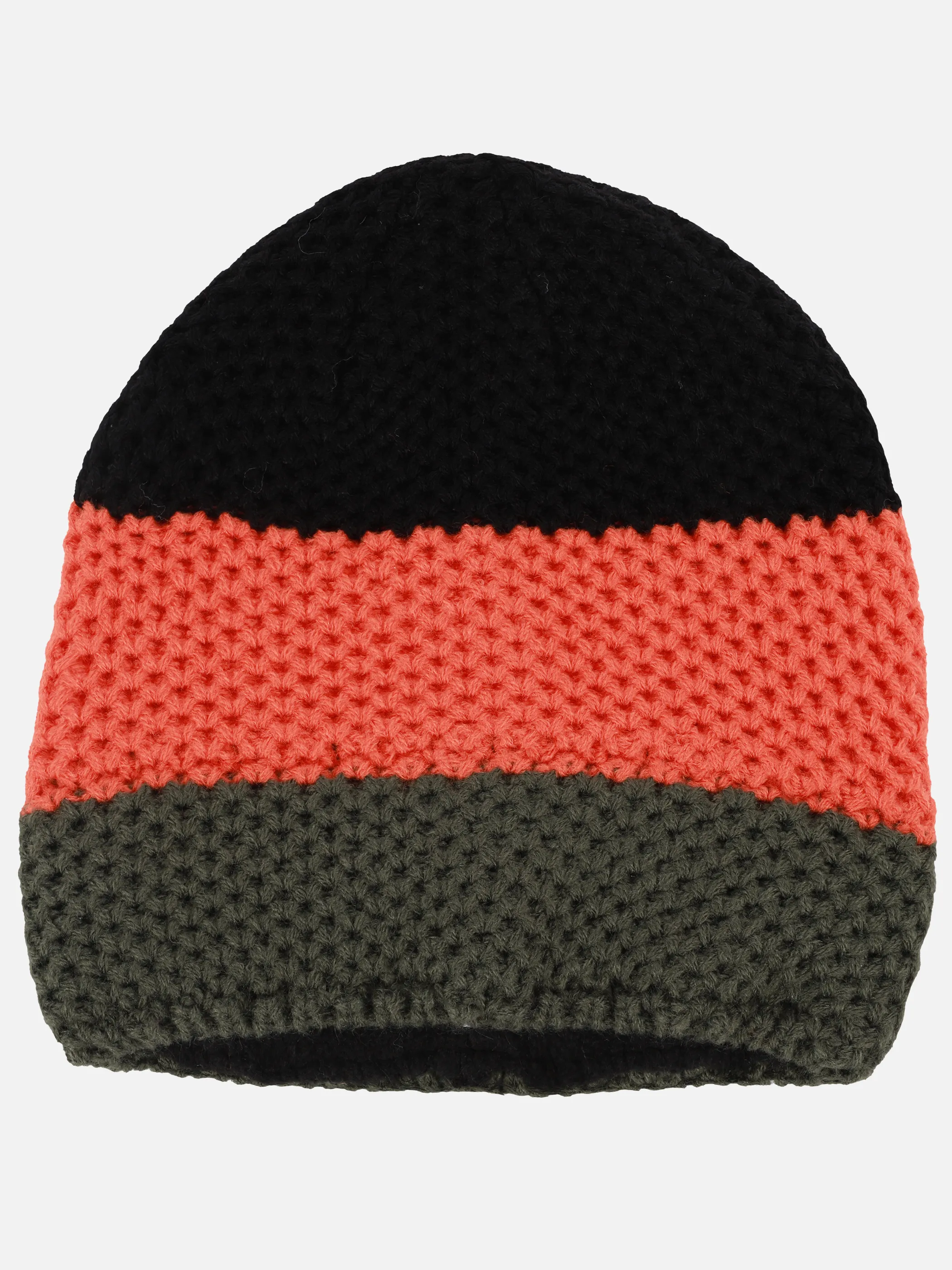 Grinario Sports KI-Ju Beanie m. Blockstreifen Oliv 899573 KHAK/OR/SW 1