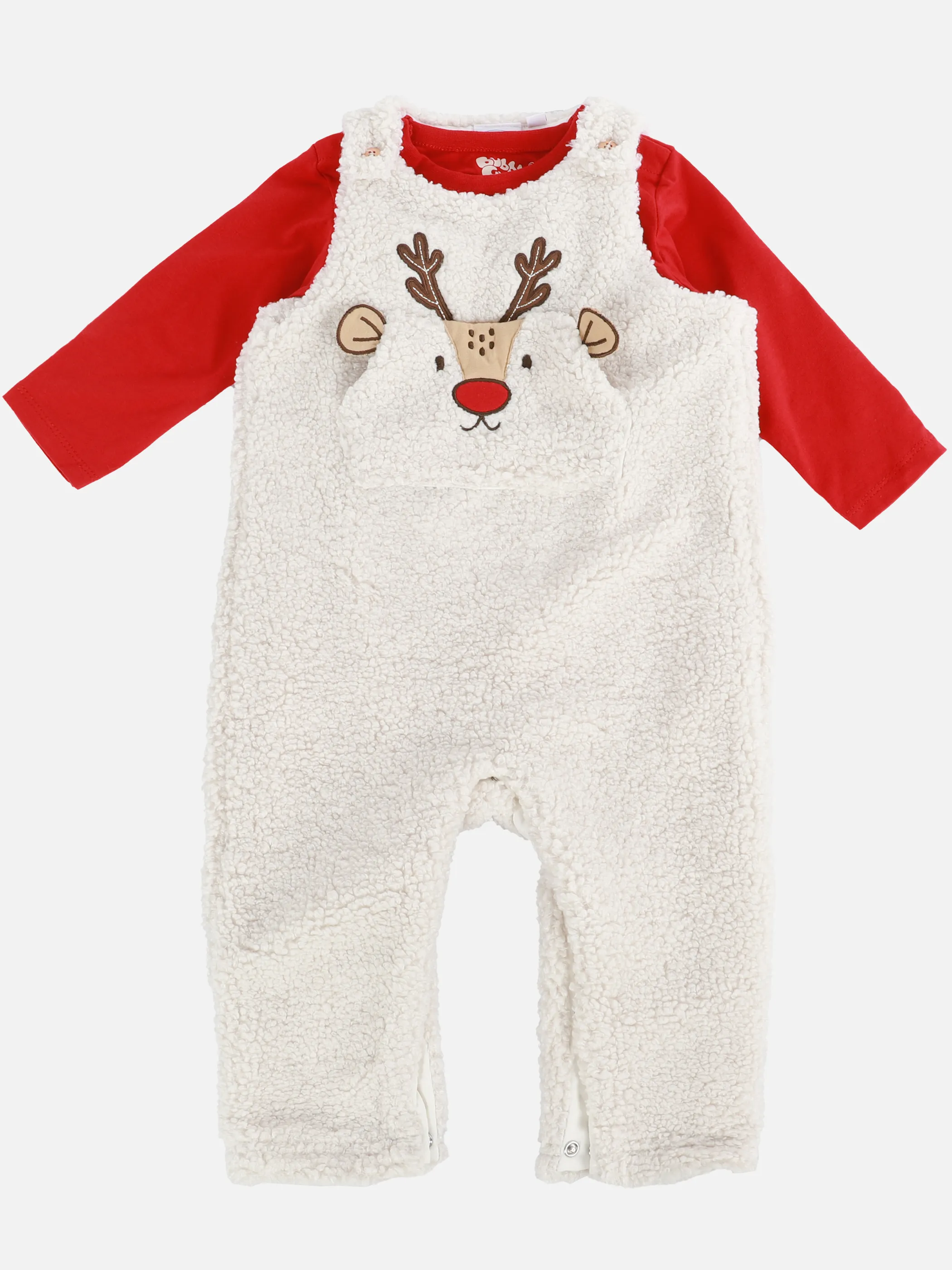 Bubble Gum Baby Unisex Weihnachtsstrampler mit Rentiermotiv Weiß 901399 WEIß 1