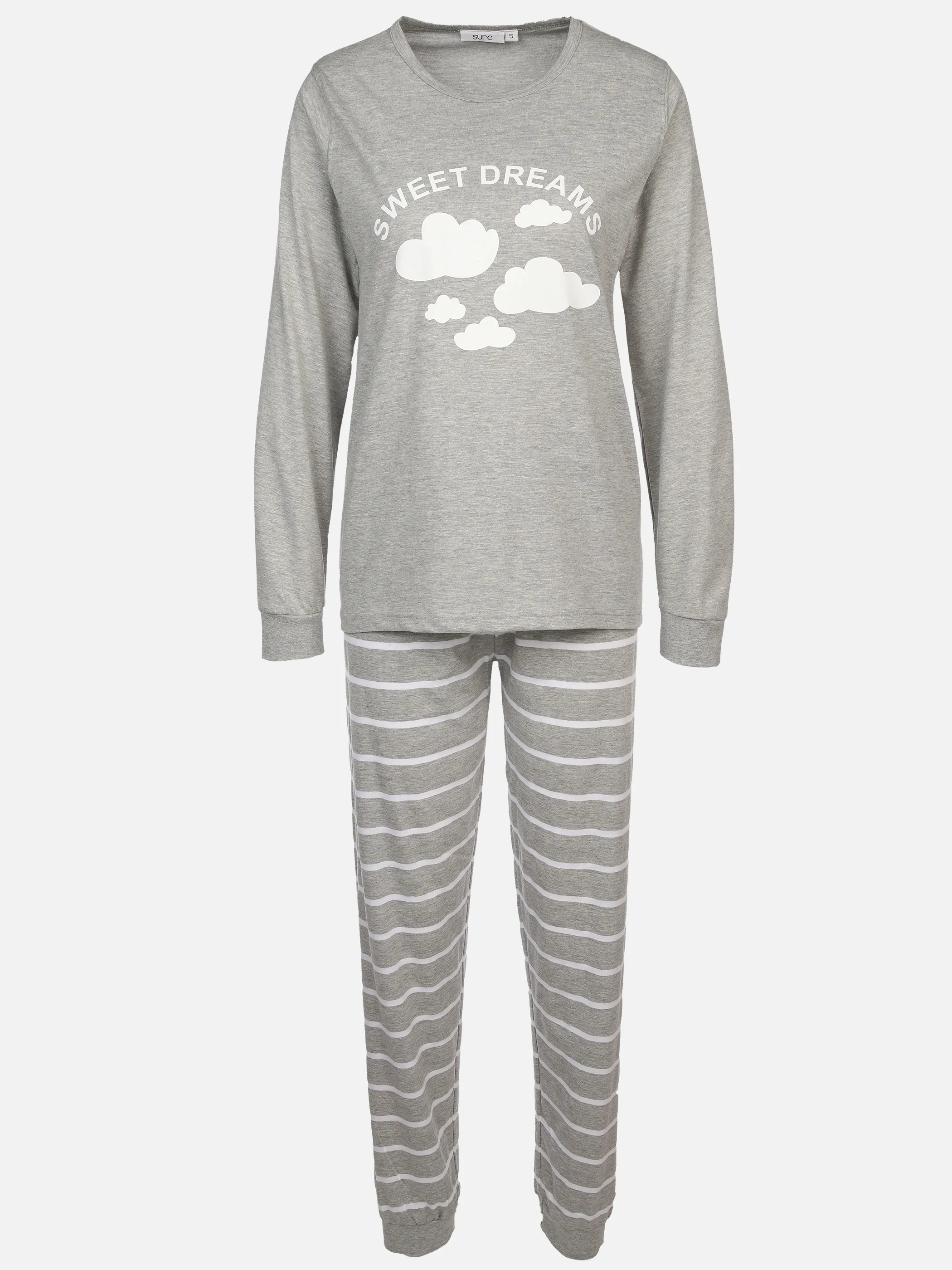 Sure Da. Pyjama lang Clouds&Stripes Grau 898028 GRAU/ROT 1