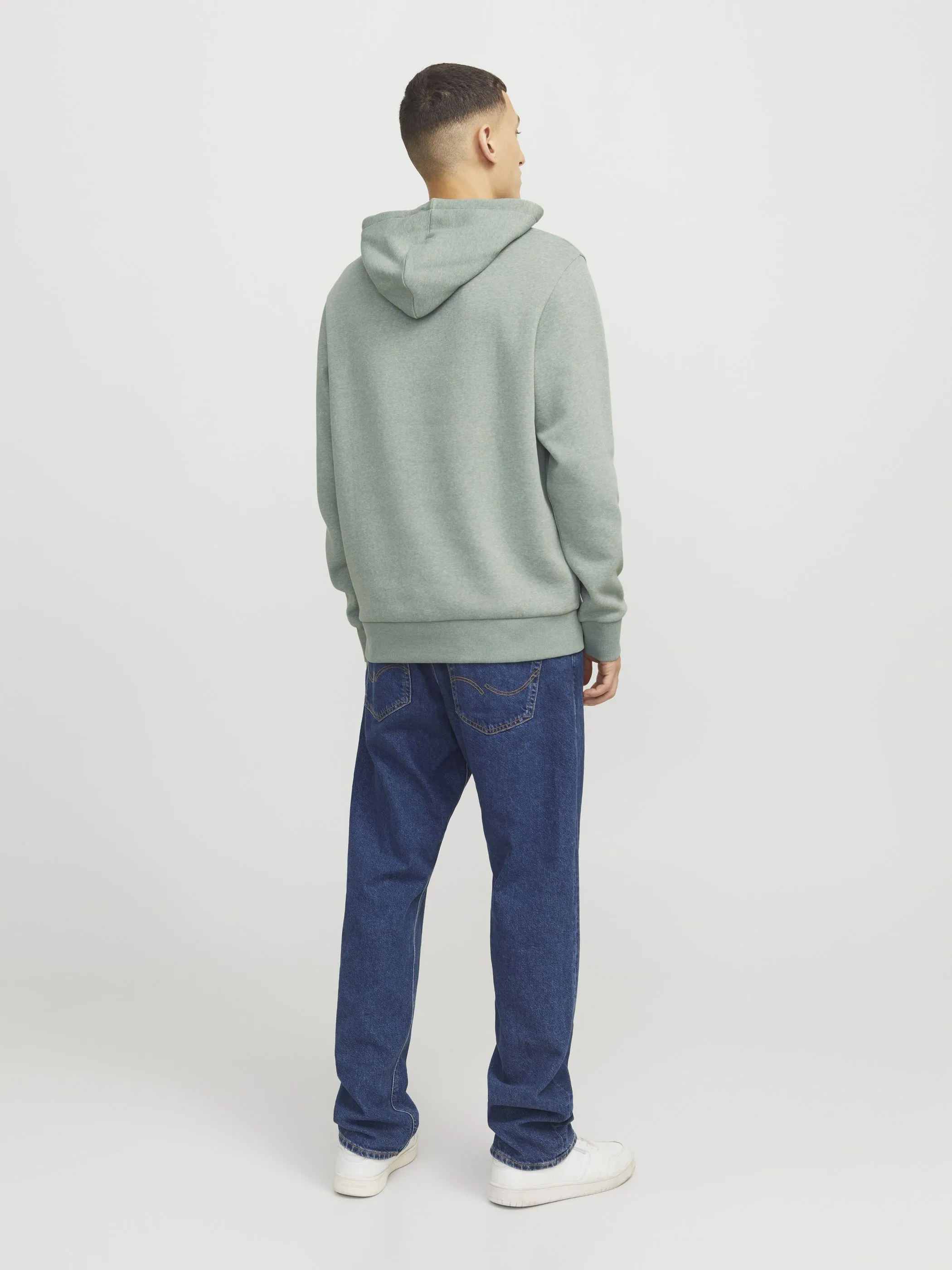 Jack Jones 12255617 JJELOGO SWEAT HOOD 2 Grün 895765 176366001 3