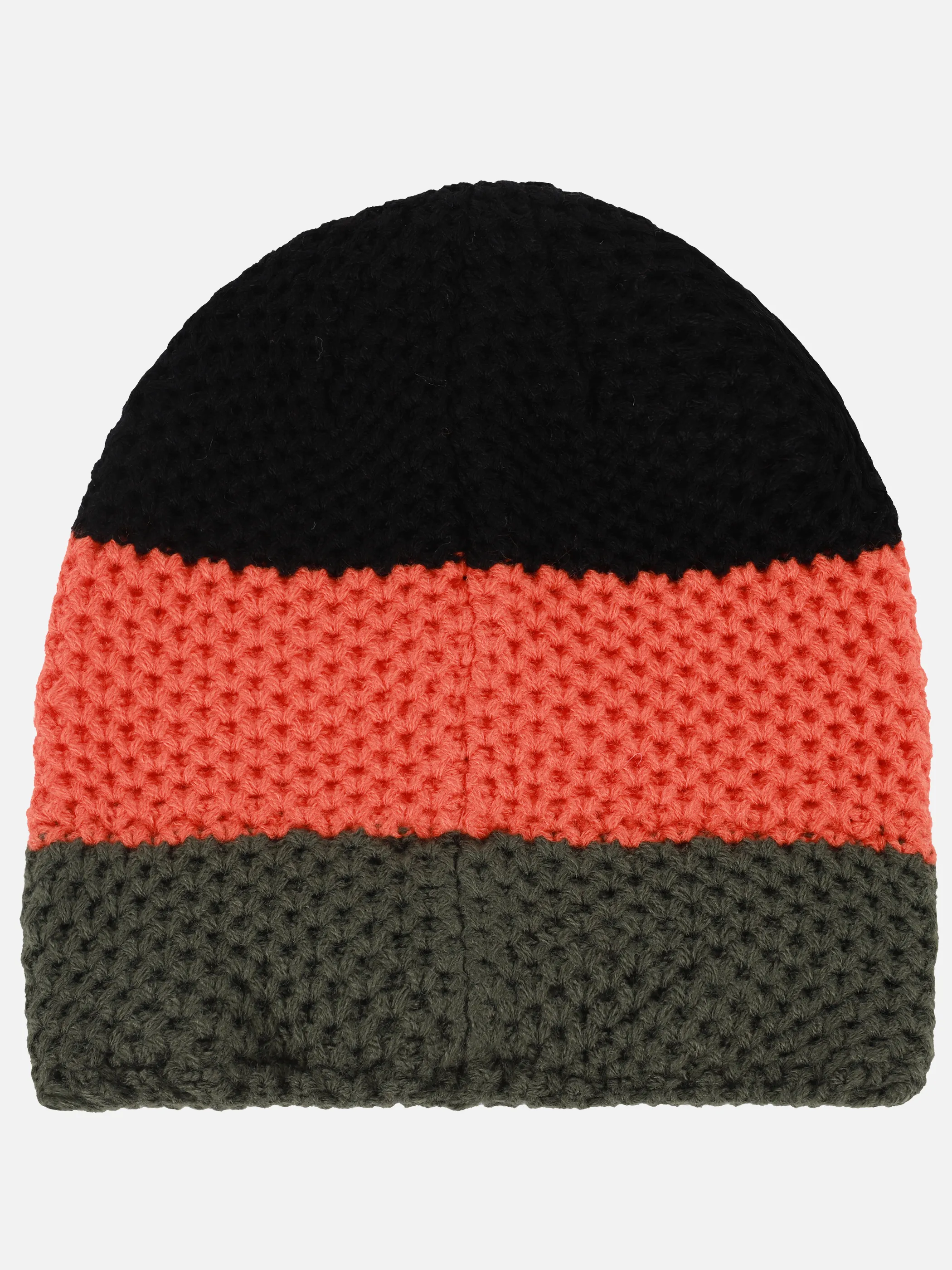 Grinario Sports KI-Ju Beanie m. Blockstreifen Oliv 899573 KHAK/OR/SW 2