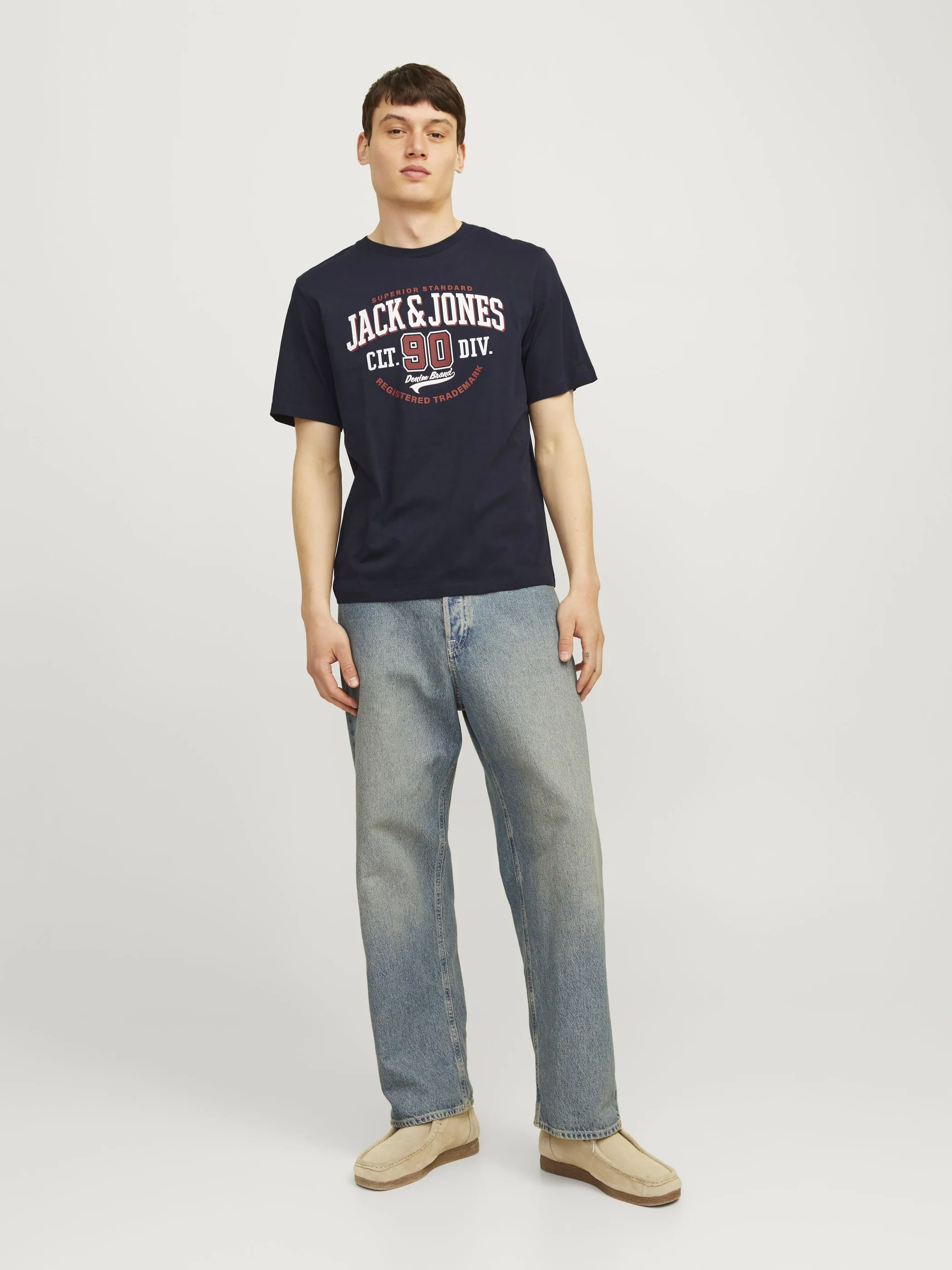 Jack Jones 12254862 JJELOGO TEE SS O-NECK Marine 895764 175697 4